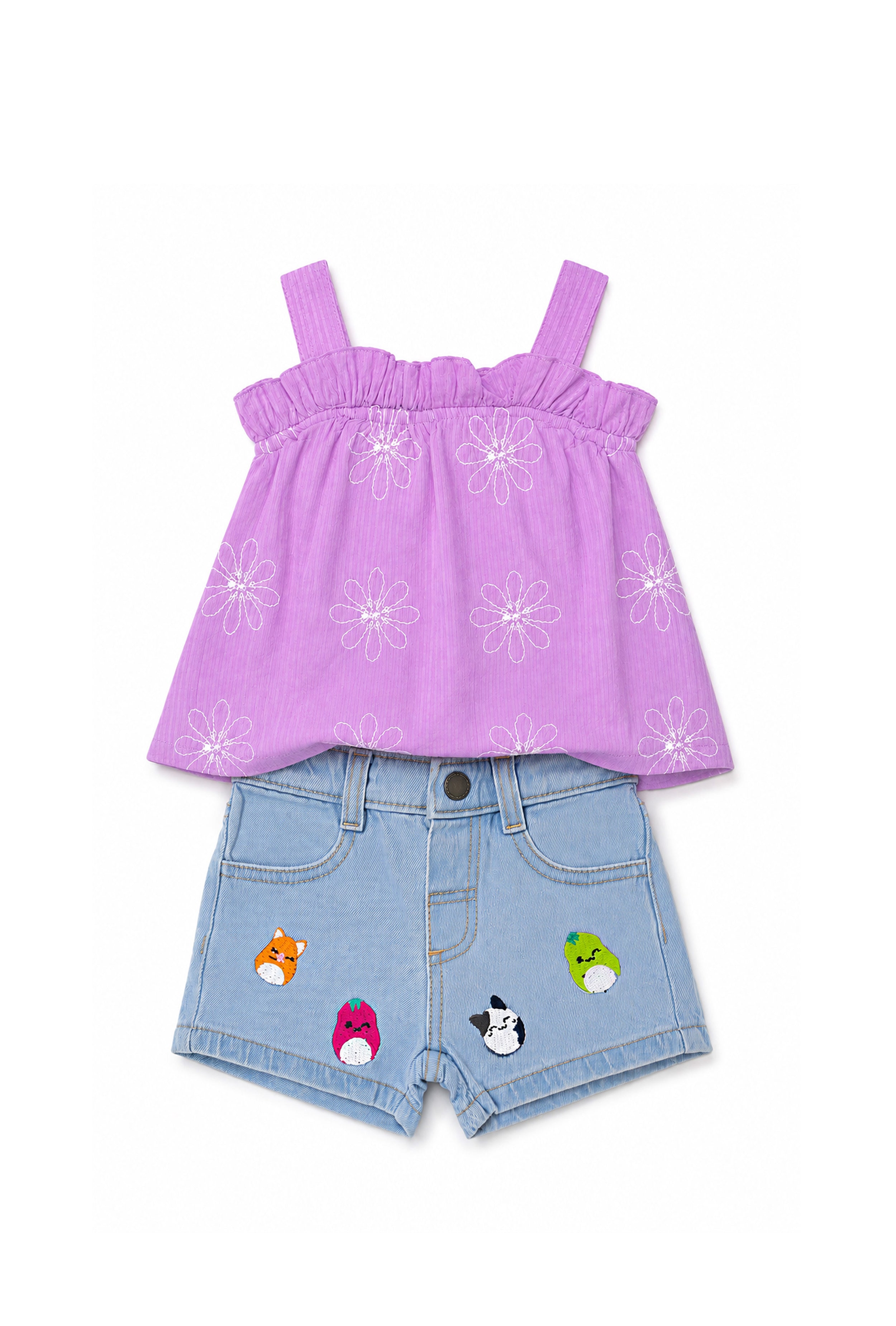 Nuberry Girls Top & Denim Shorts Set | Made for Little Smiles & Beautiful Moments