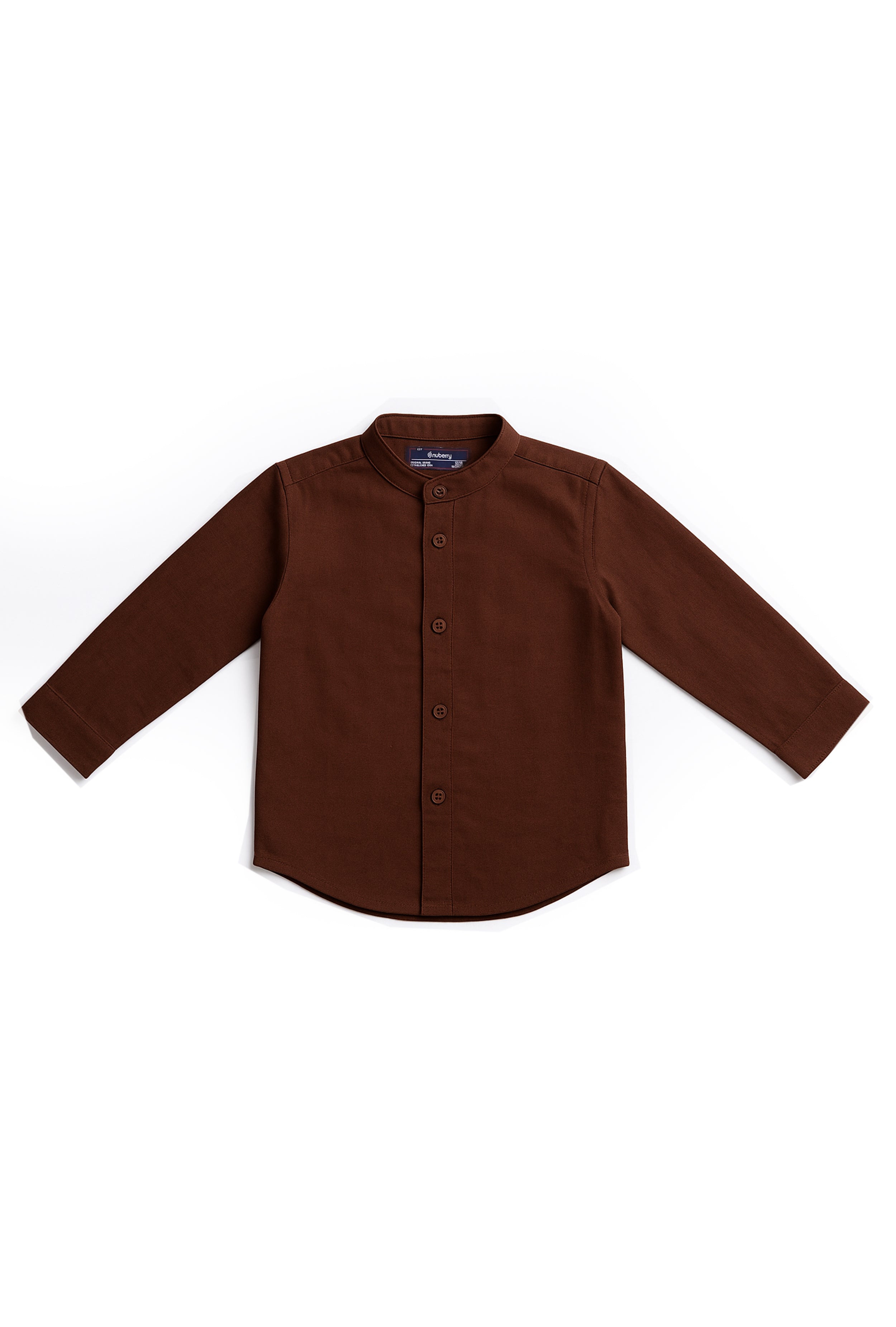 Nuberry Boys Solid Full Sleeve Shirt