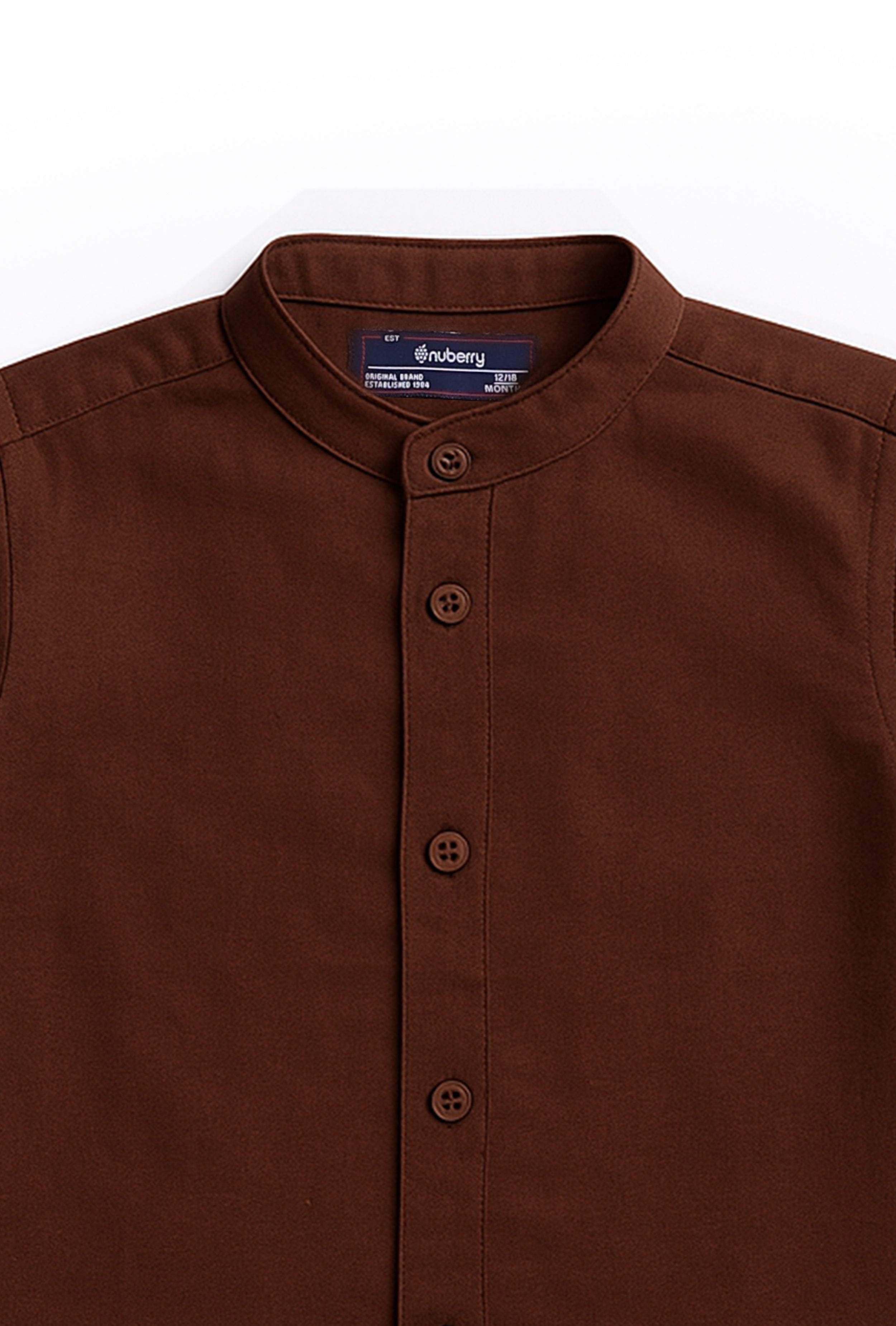 Nuberry Boys Solid Full Sleeve Shirt