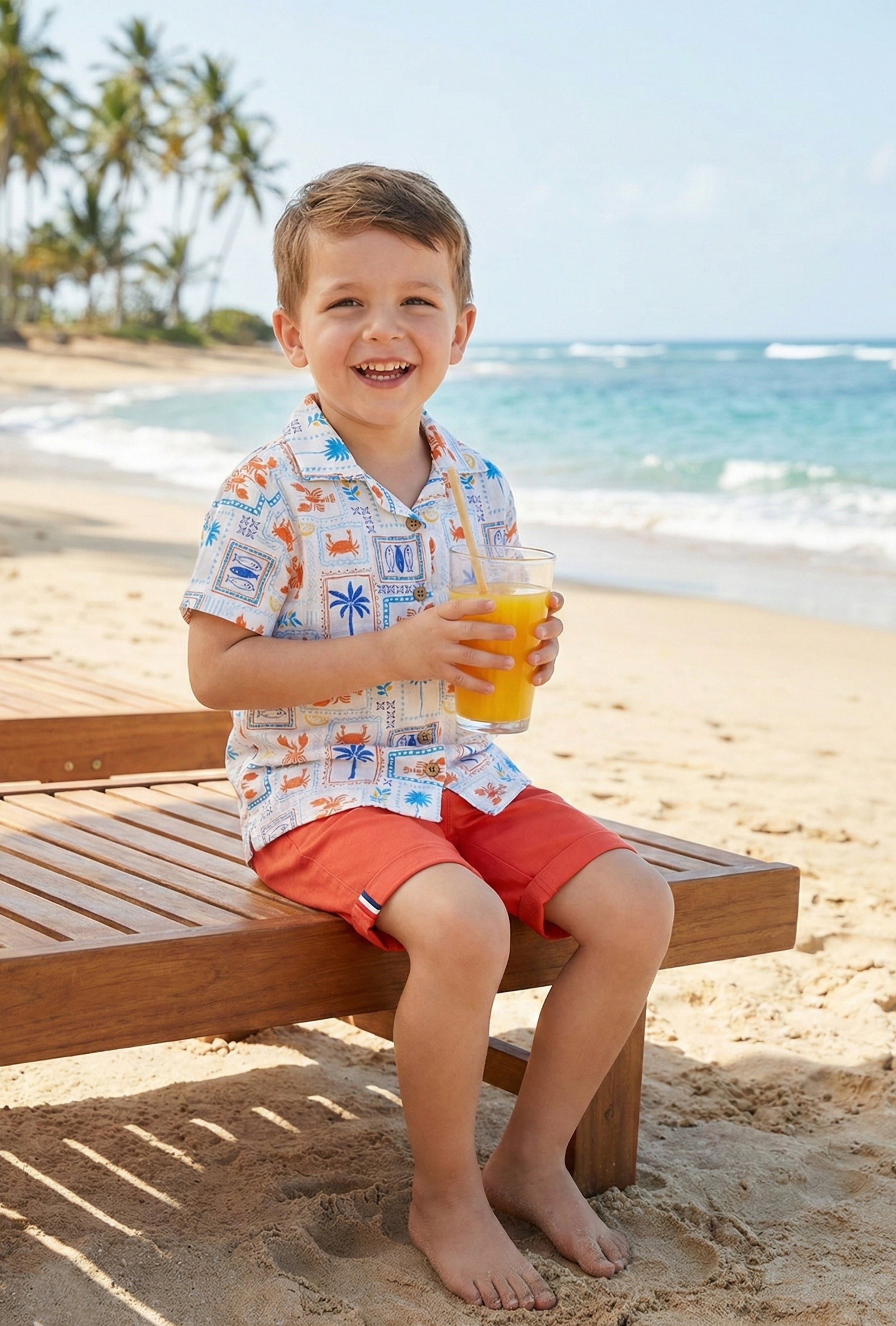 Nuberry Baby Boys Orange Shirt - Neubaby Stores