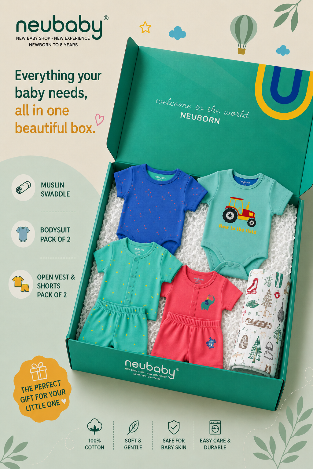 Neubaby Newborn Boys Gift Box Set