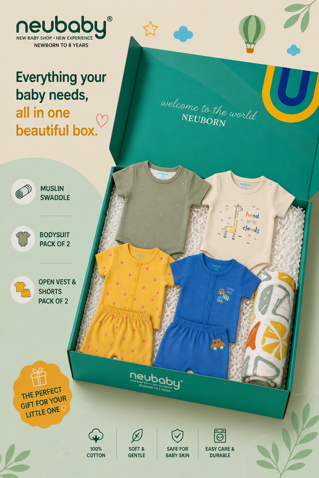 Neubaby Newborn Boys Gift Box Set