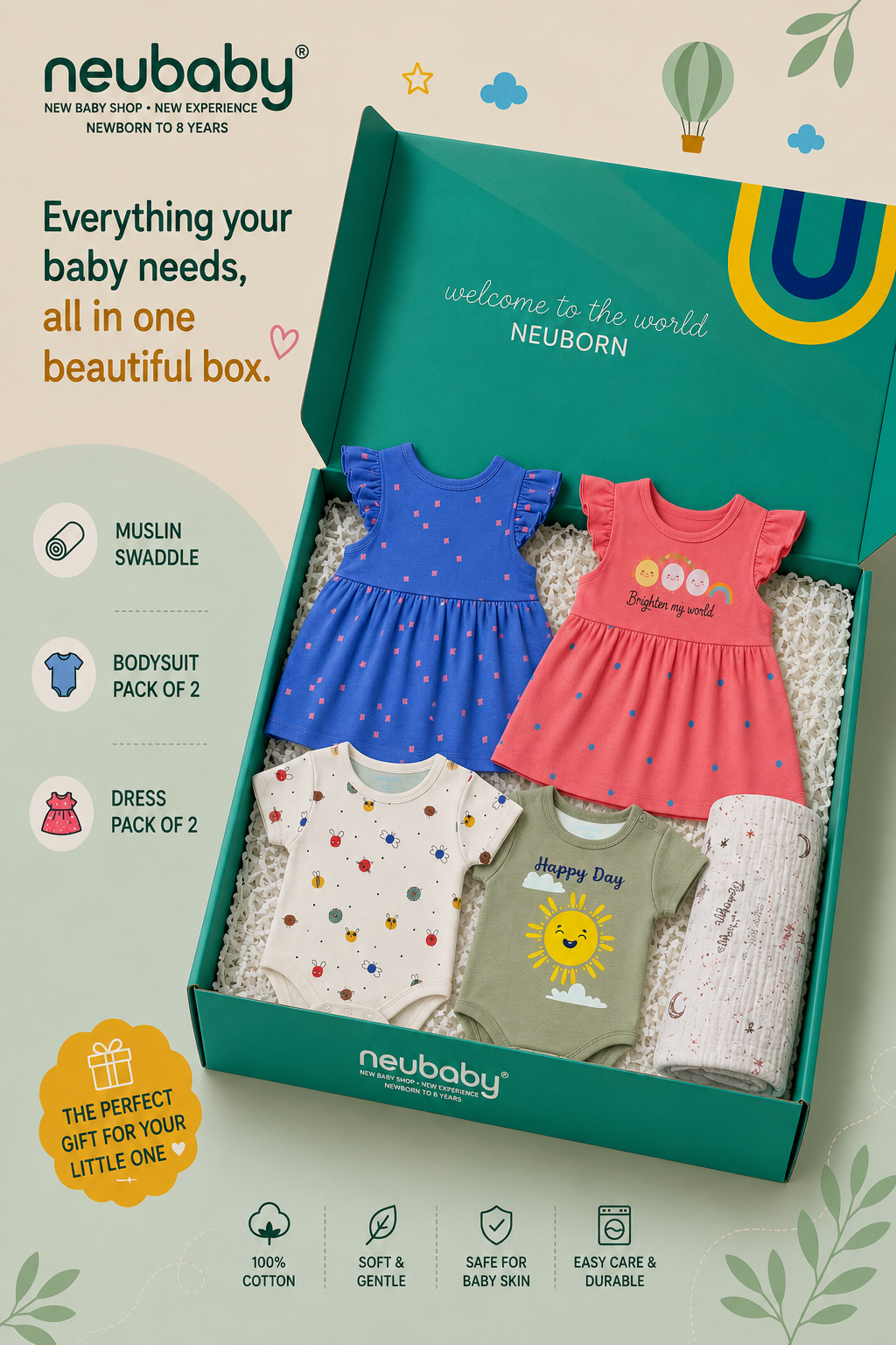 Neubaby Newborn Girls Gift Box Set