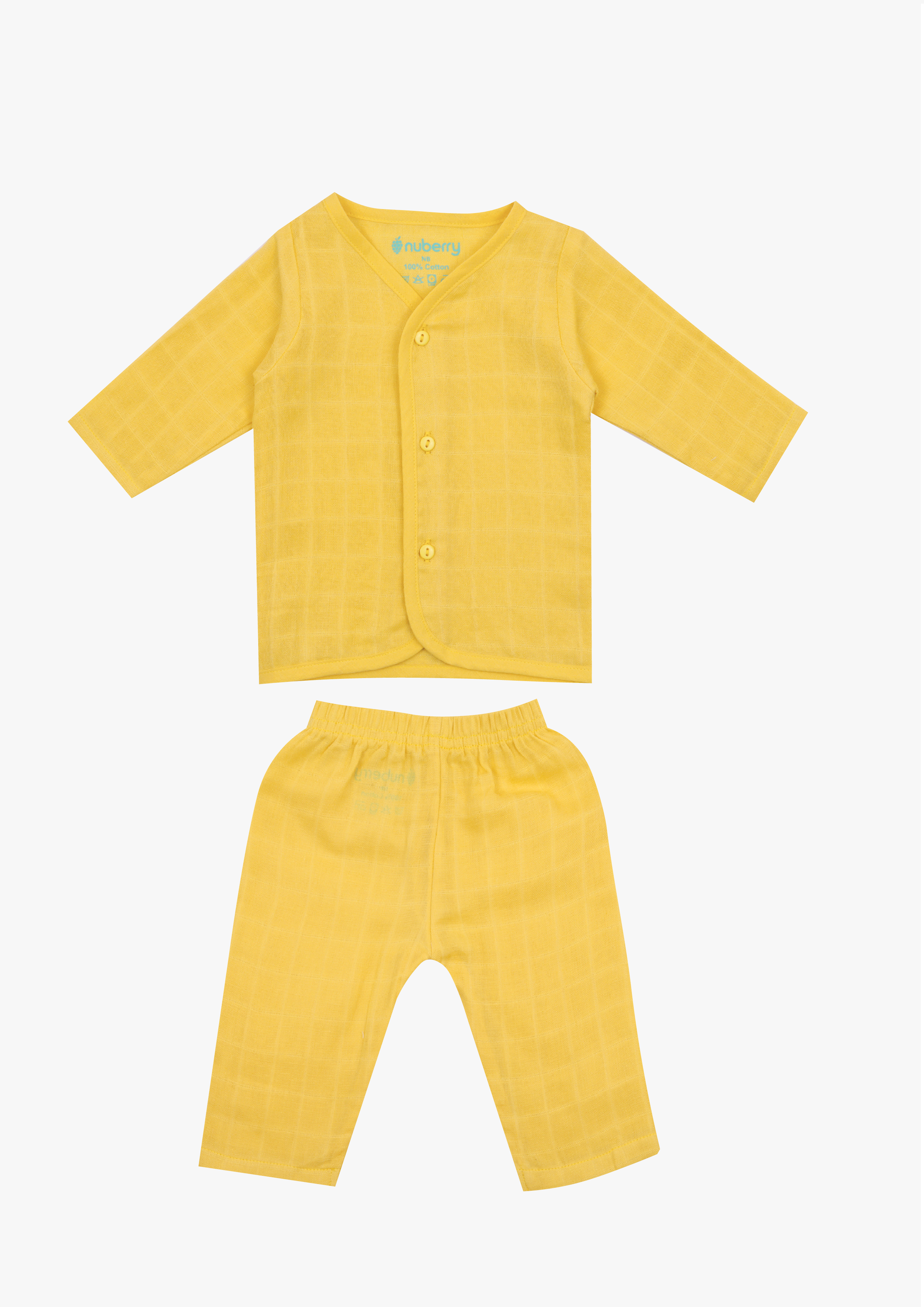 Nuberry Muslin Jabla Full Sleeve and Pants - Neubaby Stores