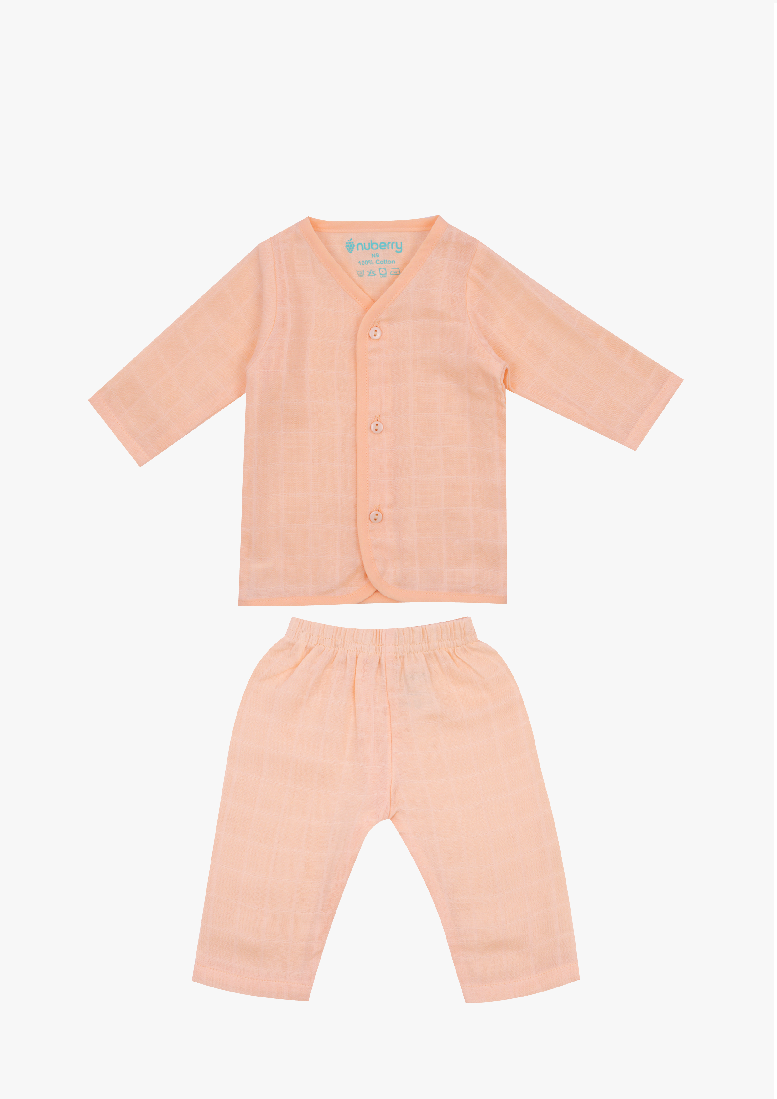 Nuberry Muslin Jabla Full Sleeve and Pants - Neubaby Stores