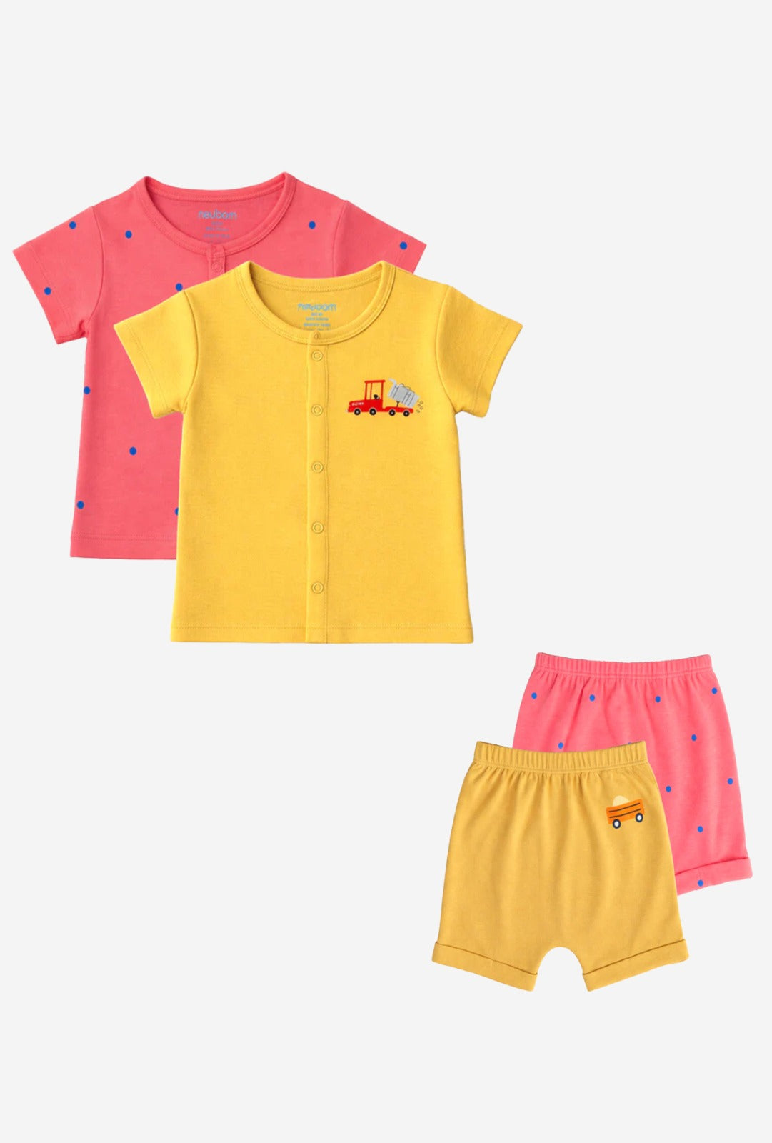 Nuberry Unisex Baby Combo Pack | Jabla & Shorts (Pack of 4) | Skin-Friendly Cotton