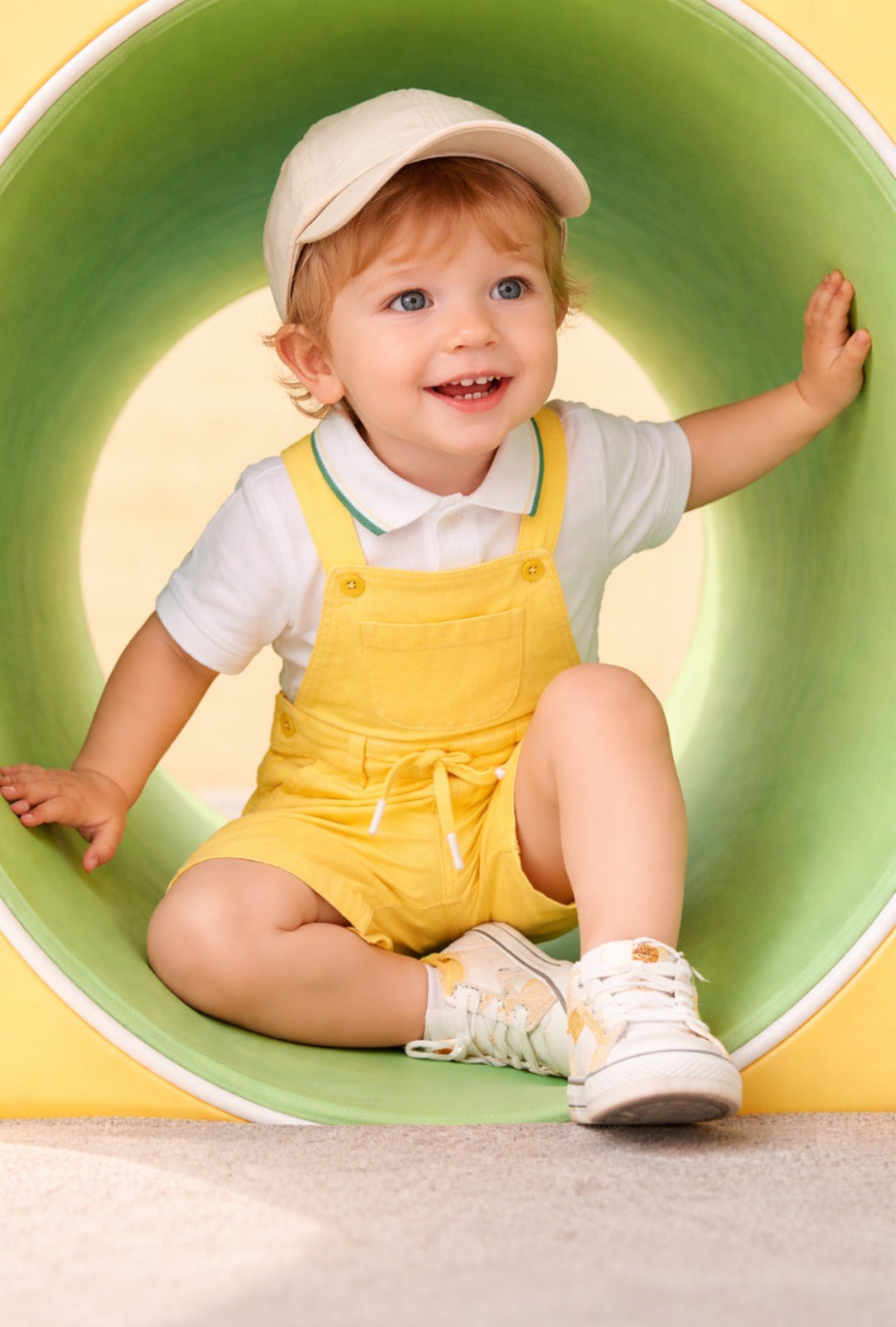 Nuberry Boys Dungaree | Soft & Breathable | Yellow