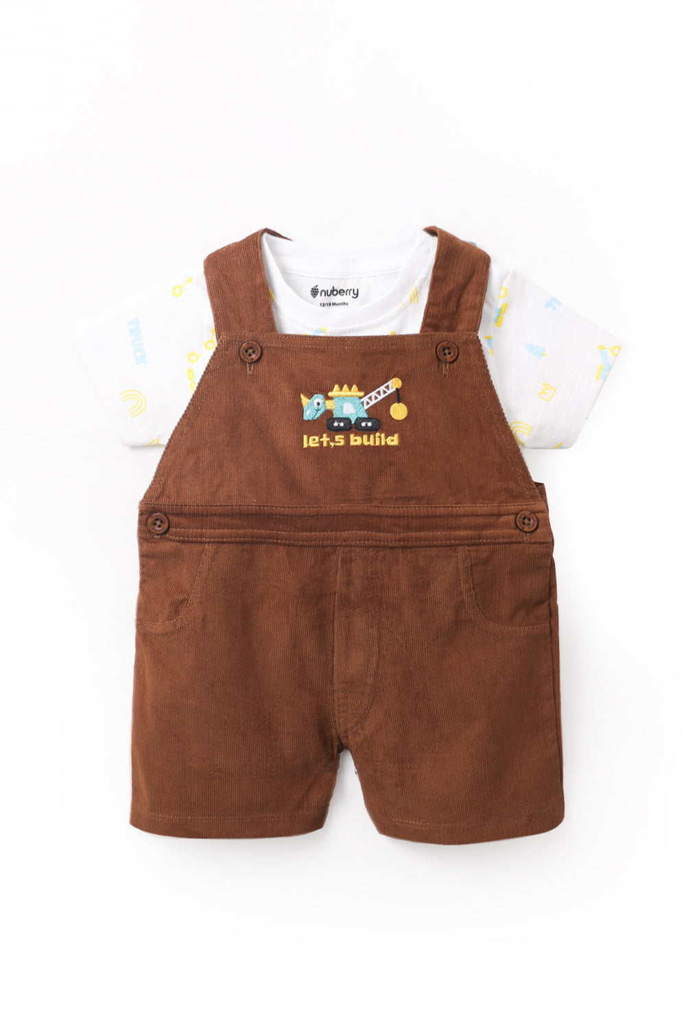 NUBERRY KIDS - BOY CORDUROY DUNGAREE BURGUNDY