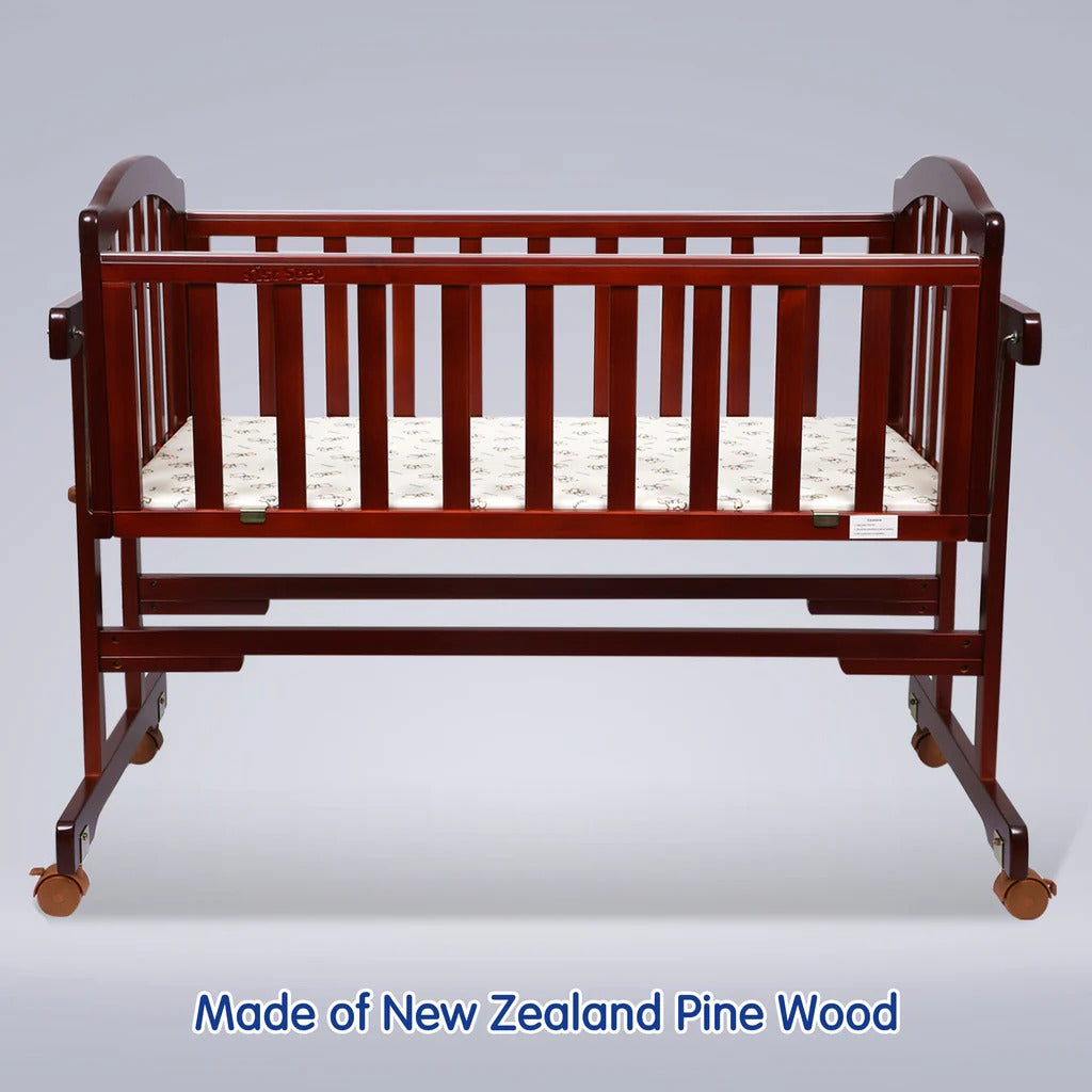Wooden Cradle with Detachable Mosquito Net