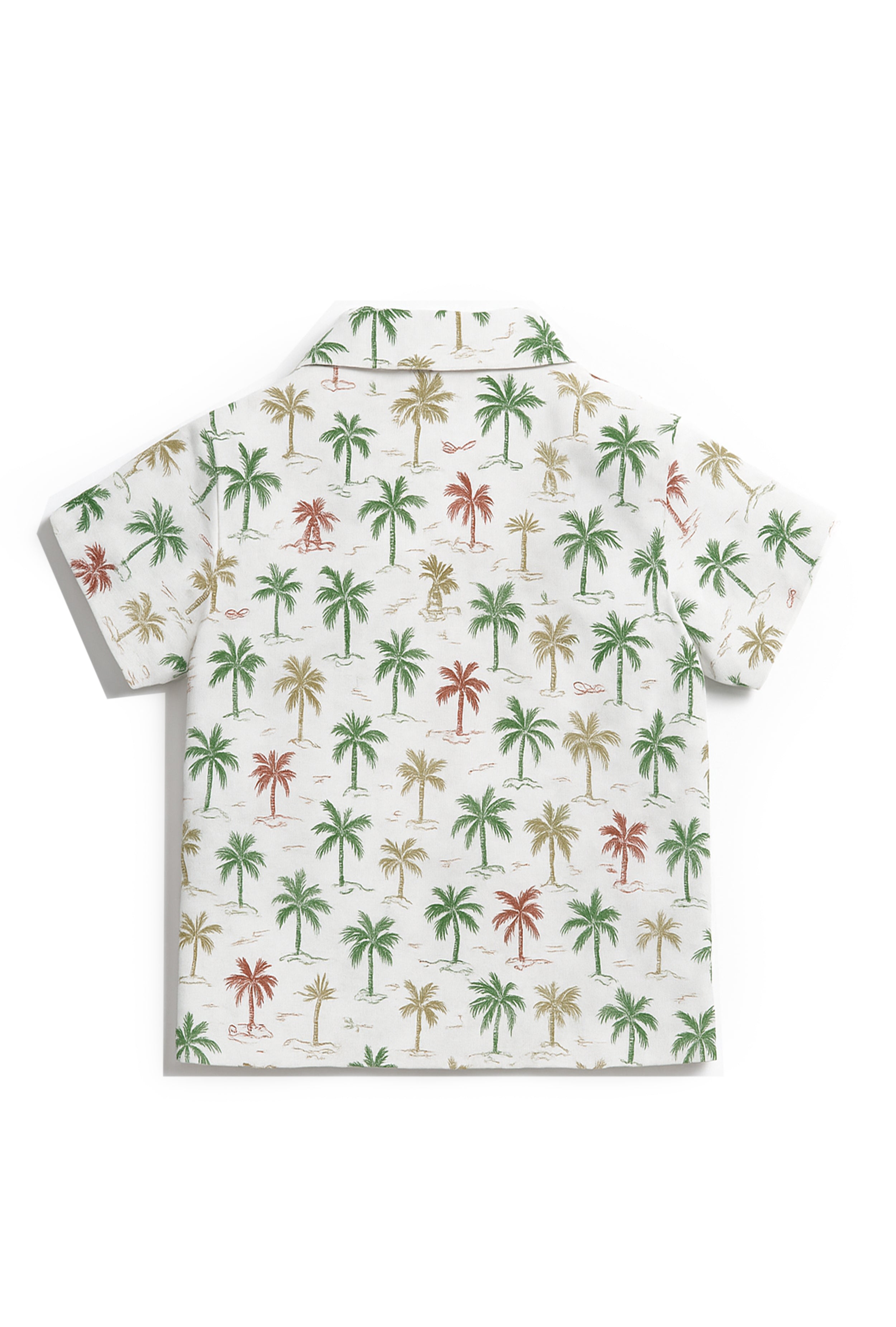 Boys Printed Cotton Shirt & Green Dobby Shorts Set - Neubaby Stores