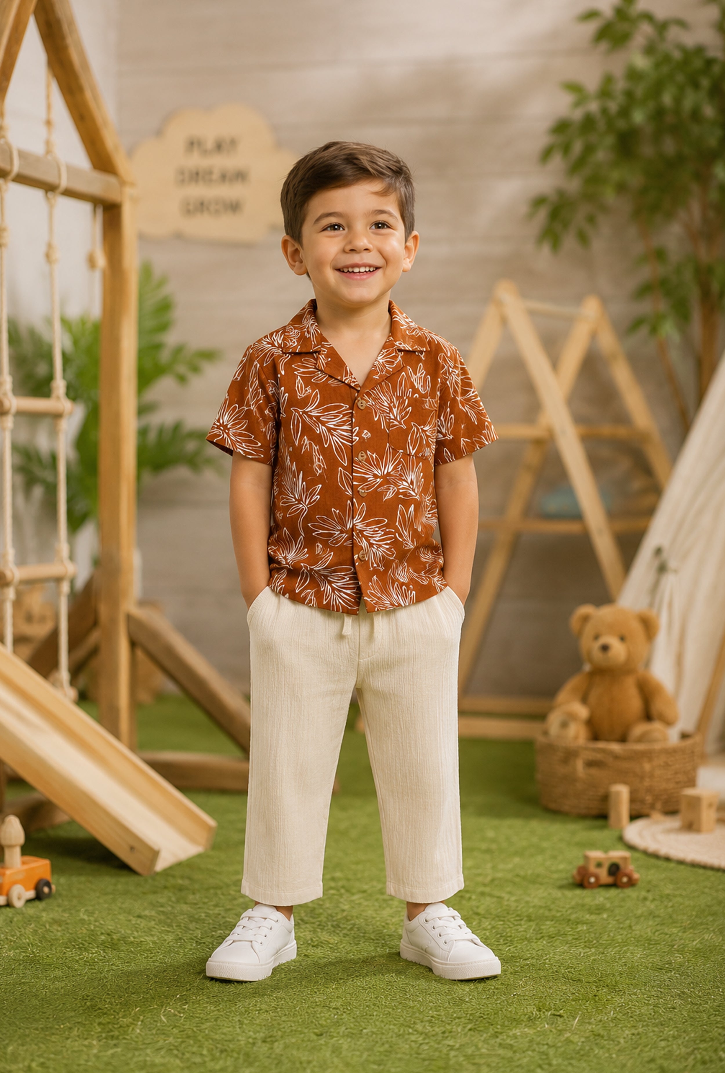 Nuberry Boys Shirt & Muslin Pants Set | Smart, Comfortable Style for Every Little Moment