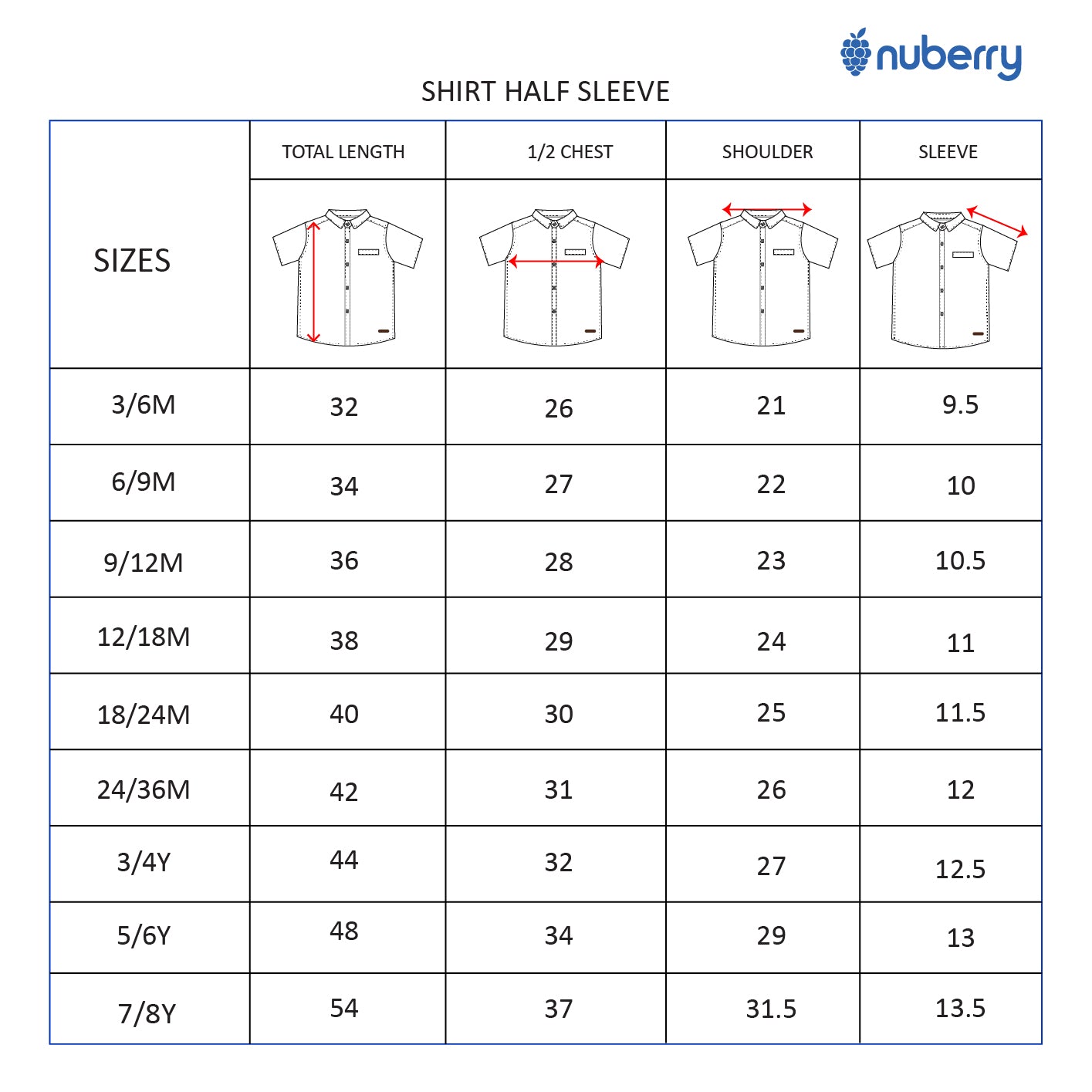 Nuberry Boys Shirt | Half Sleeve - Neubaby Stores