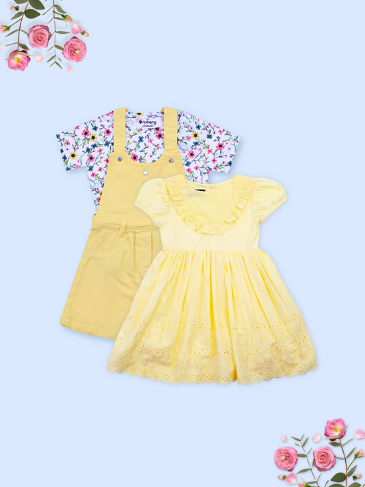 Dungaree Dress and Hakoba Dress Combo