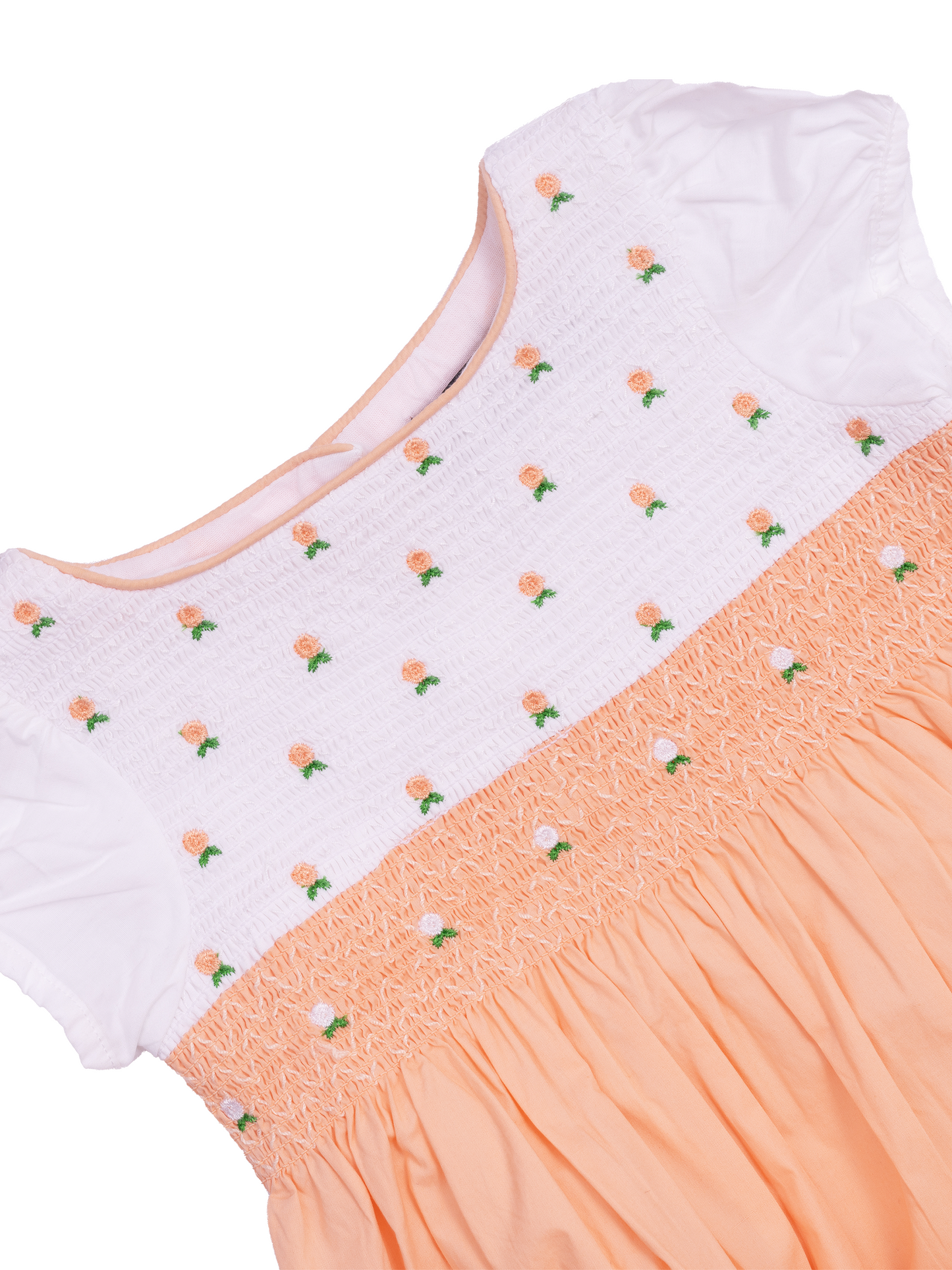 Peach Smocking Dress for Girls