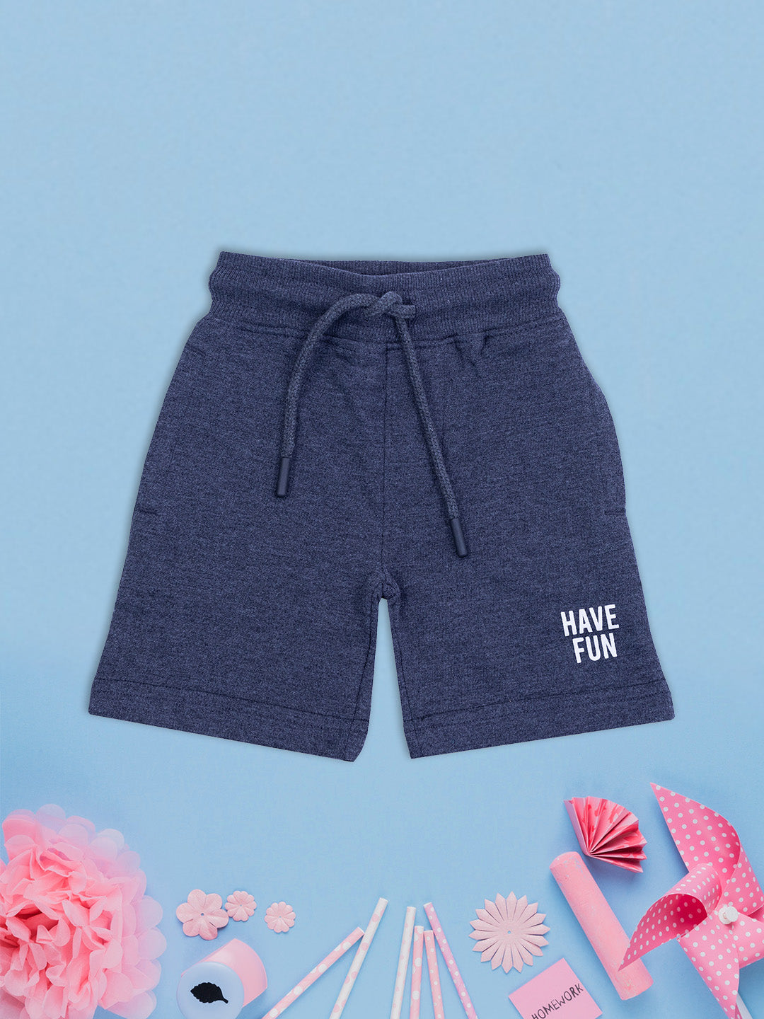 Boys Grey Cotton Knit Shorts - Nuberry