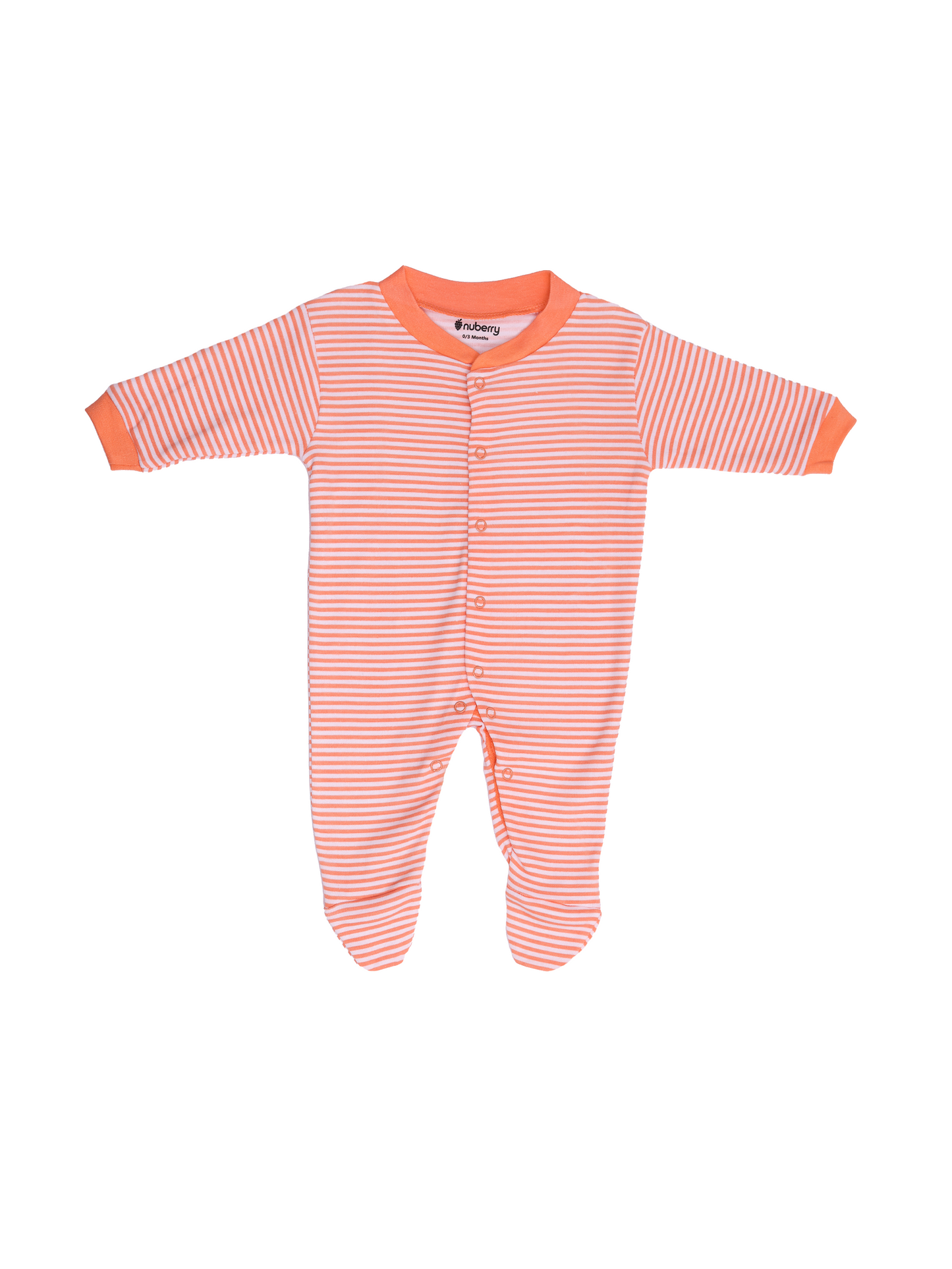 Orange Sleepsuit for Babies - Set of 3