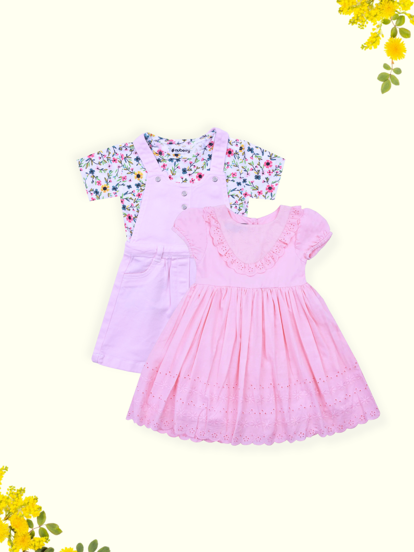 Dungaree Dress and Hakoba Dress Combo