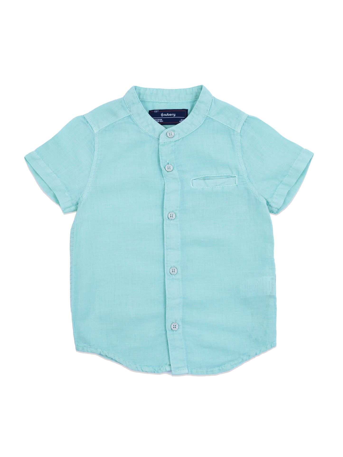 Mint Green Organic Linen Shirt for Boys