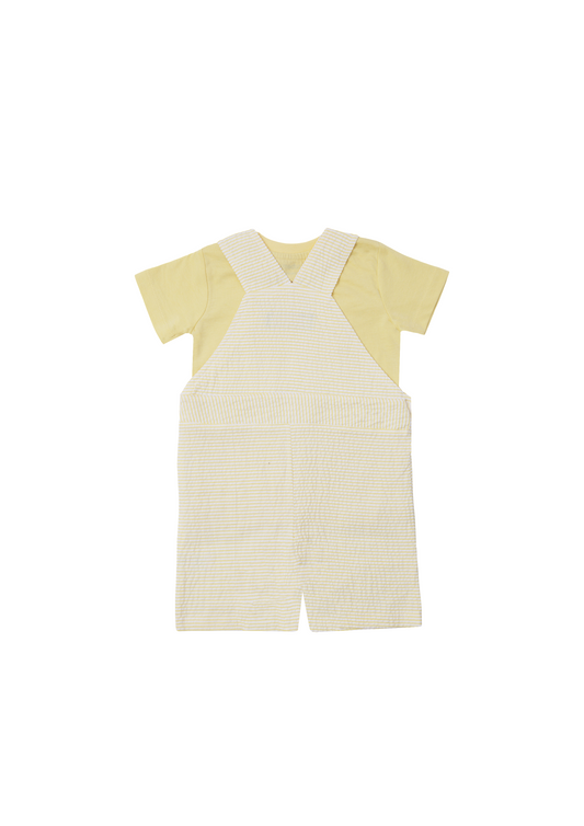 Yellow  Seersucker Dungarees for Boys