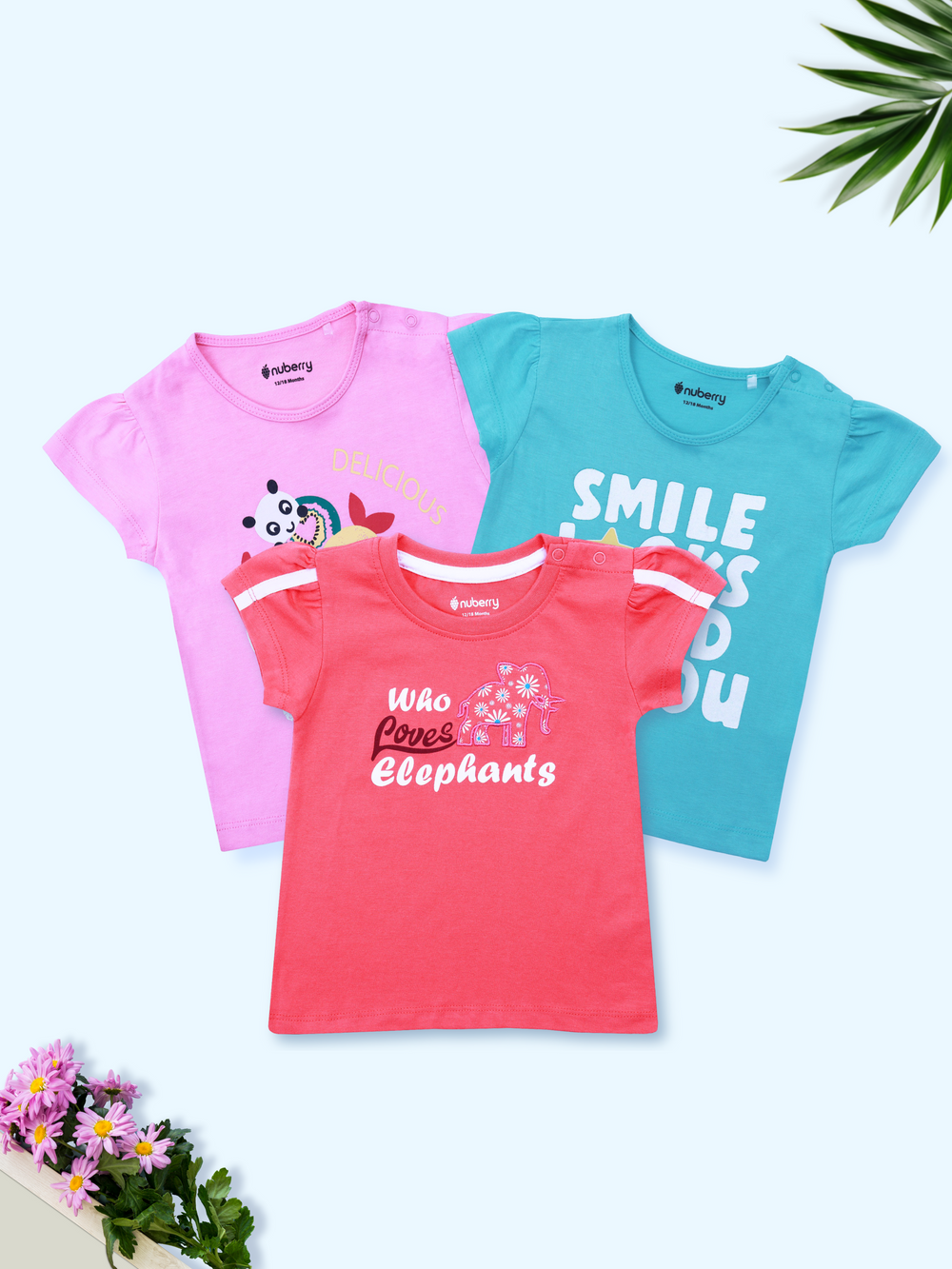 3-Pack Girls printed  t-shirt combo