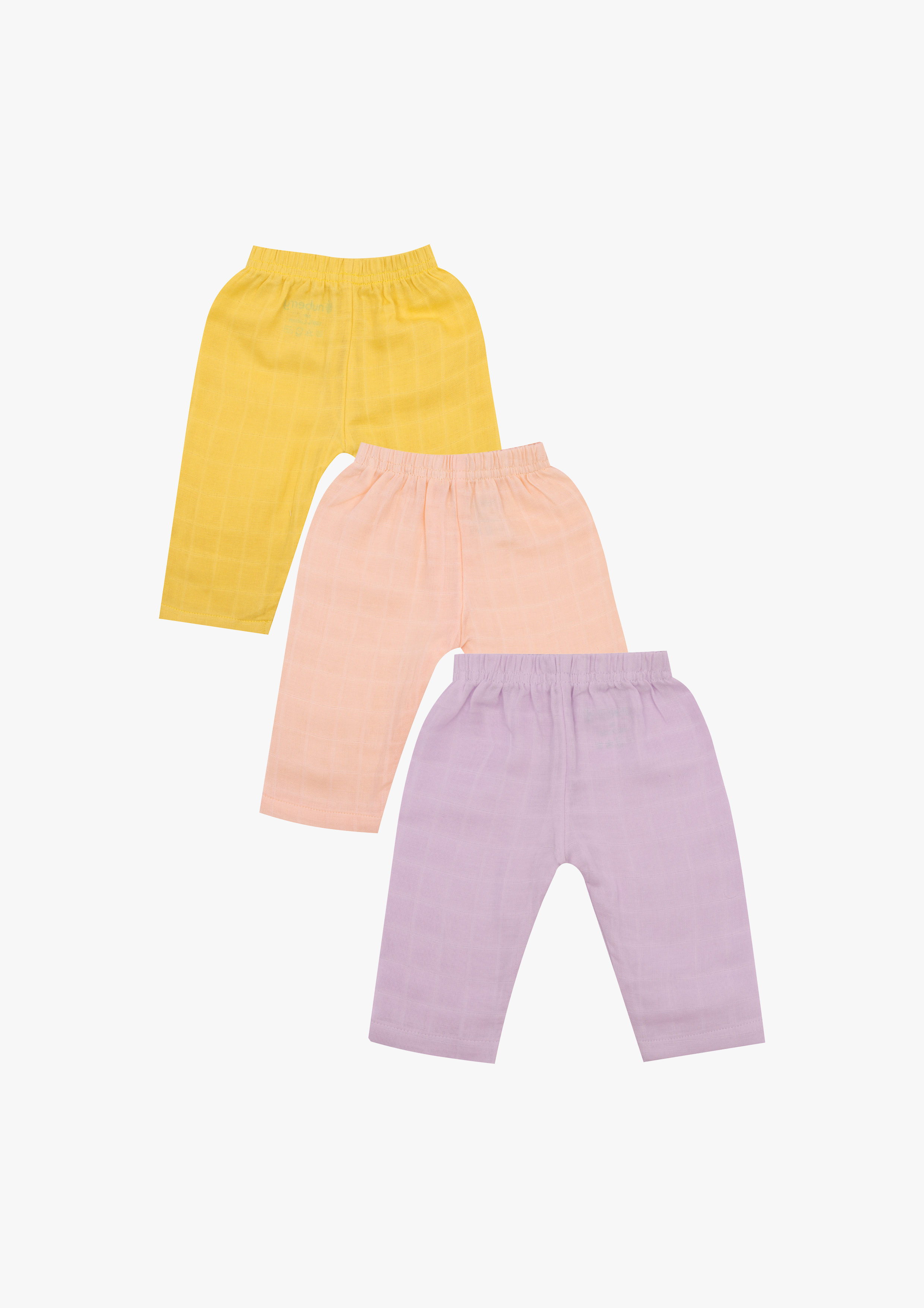 Nuberry Muslin Pants Pack of 3 for New Born Babies – Light Solid Colors Collection