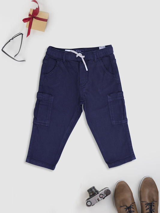 Black Cargo Pants for Boys by Nuberry