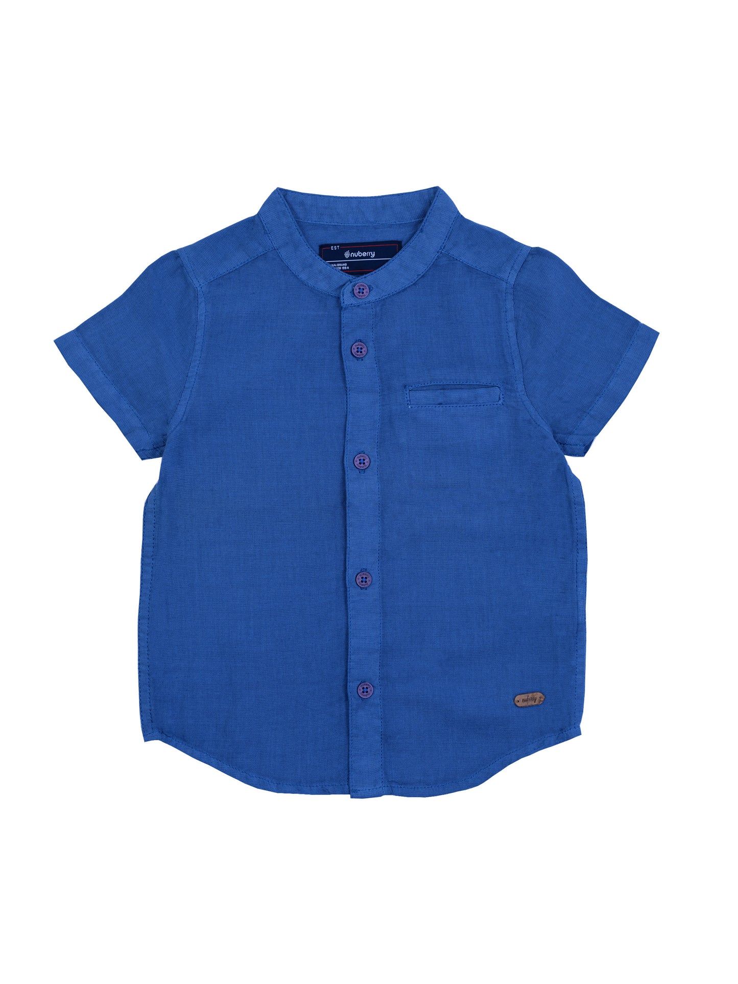 Nuberry Boys Dark Blue Half Sleeve Shirt