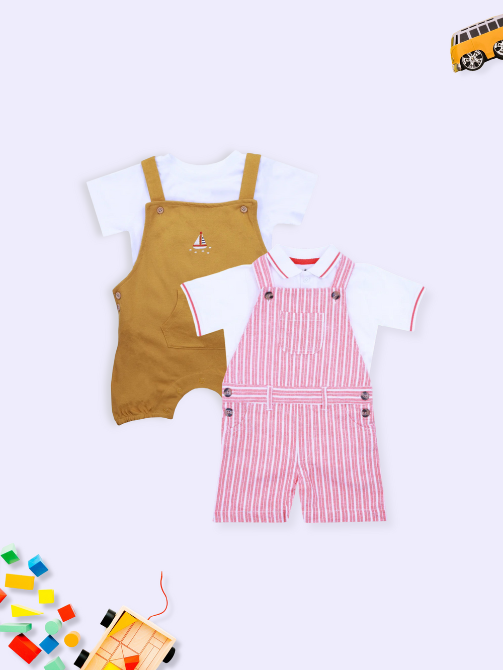 Pack of 2 Dungaree Set Combo