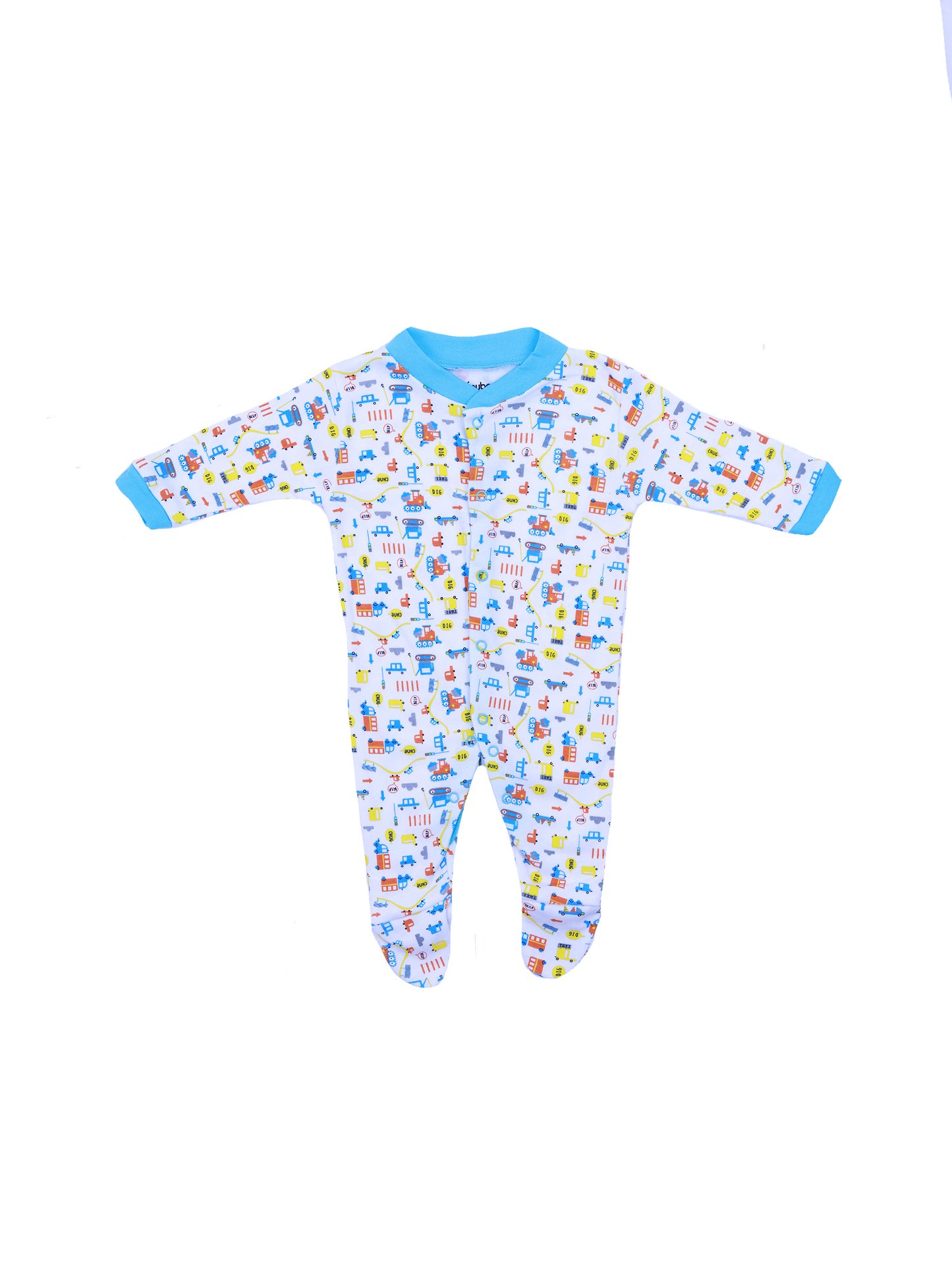 Sky Blue Sleepsuit for Babies - Set of 3