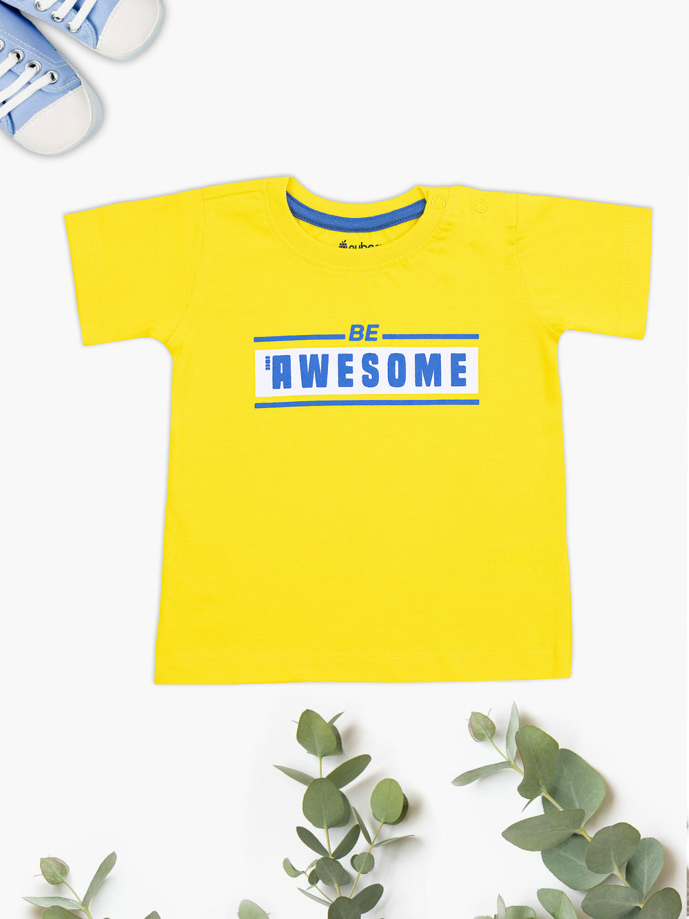 Sunny Yellow Typography T-Shirt for Boys