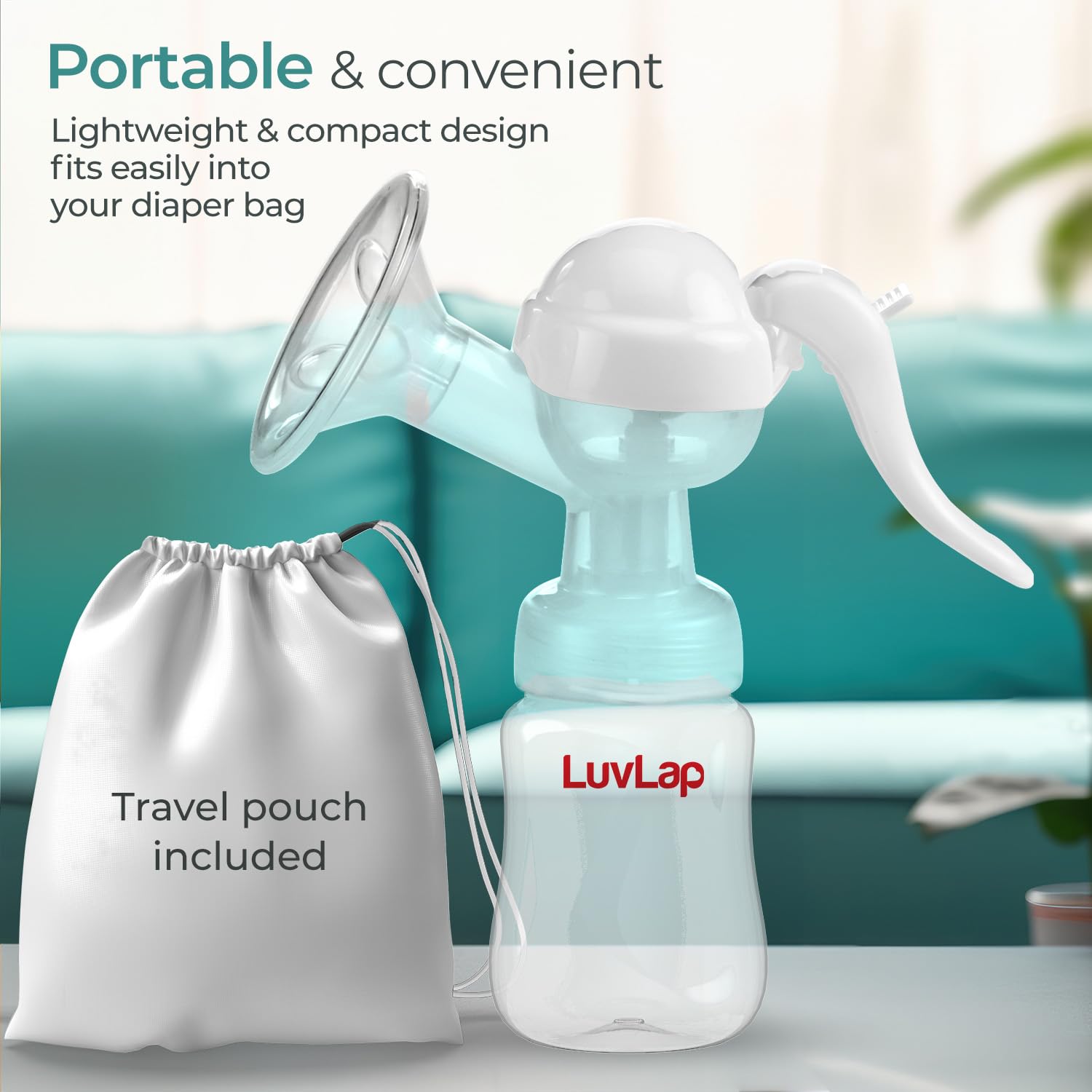 LuvLap Manual Breast Pump – 3 Level Suction Adjustment