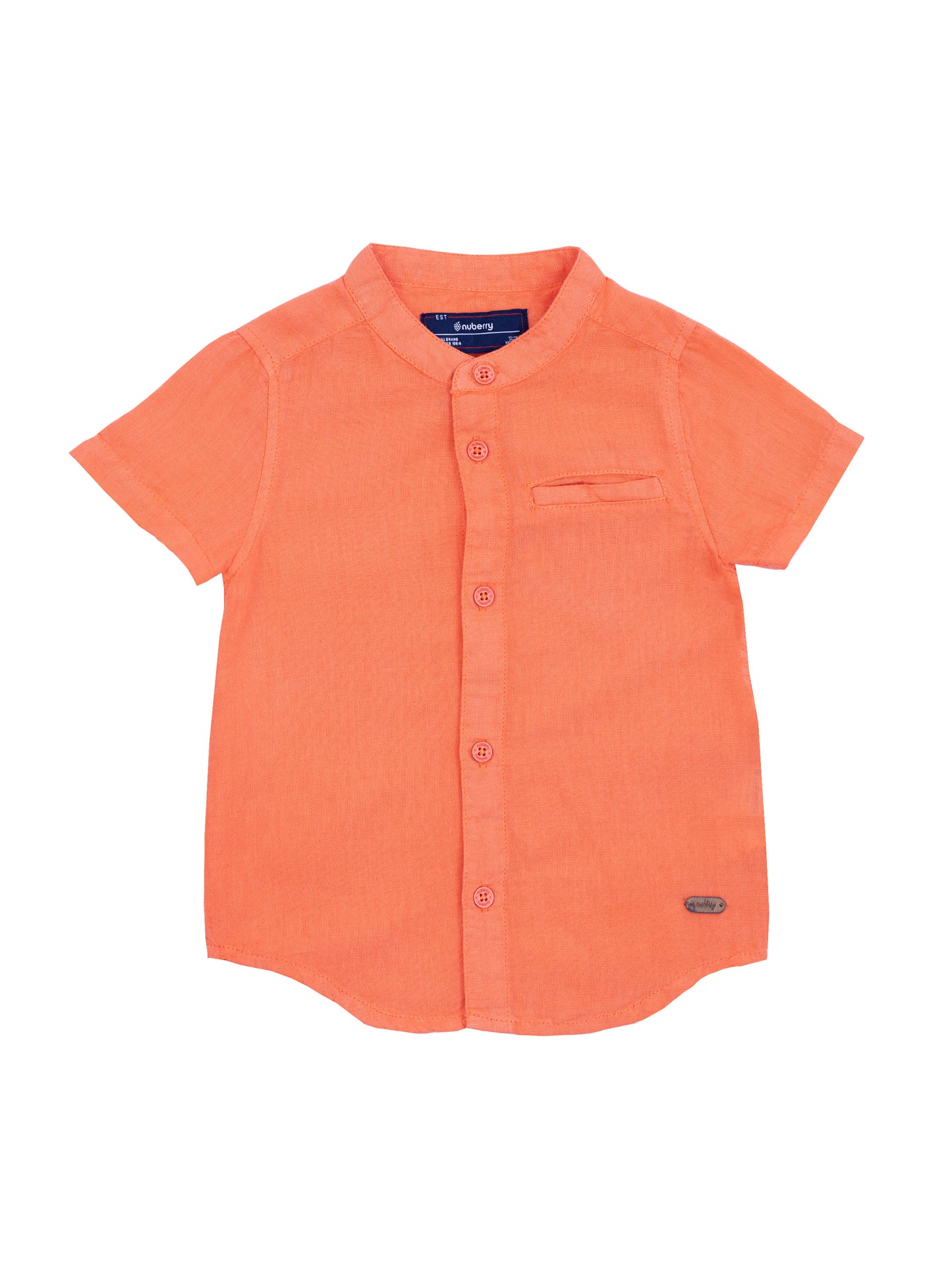 Nuberry Boys Orange Half Sleeve Shirt