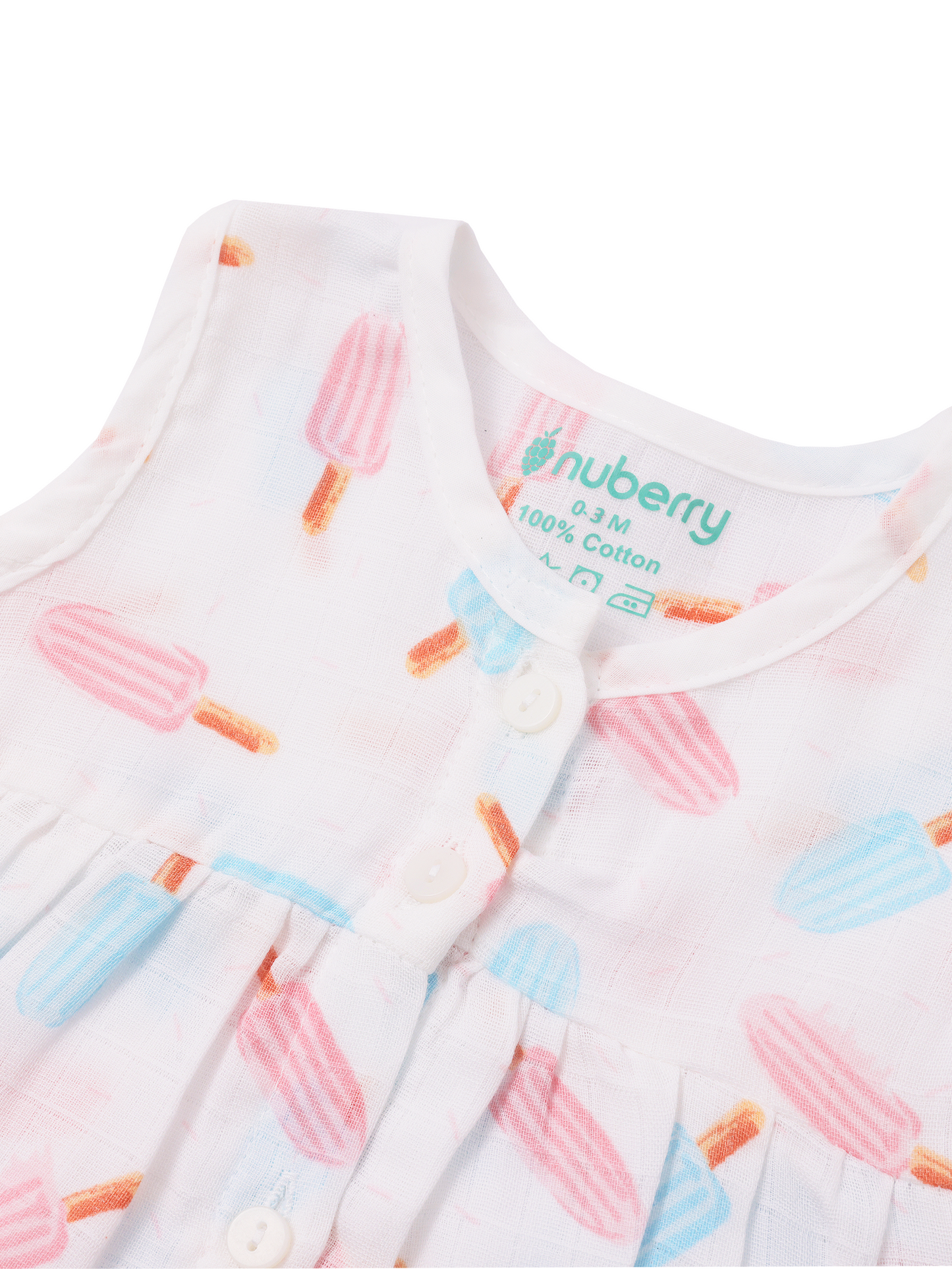 Sleeveless Muslin Frock