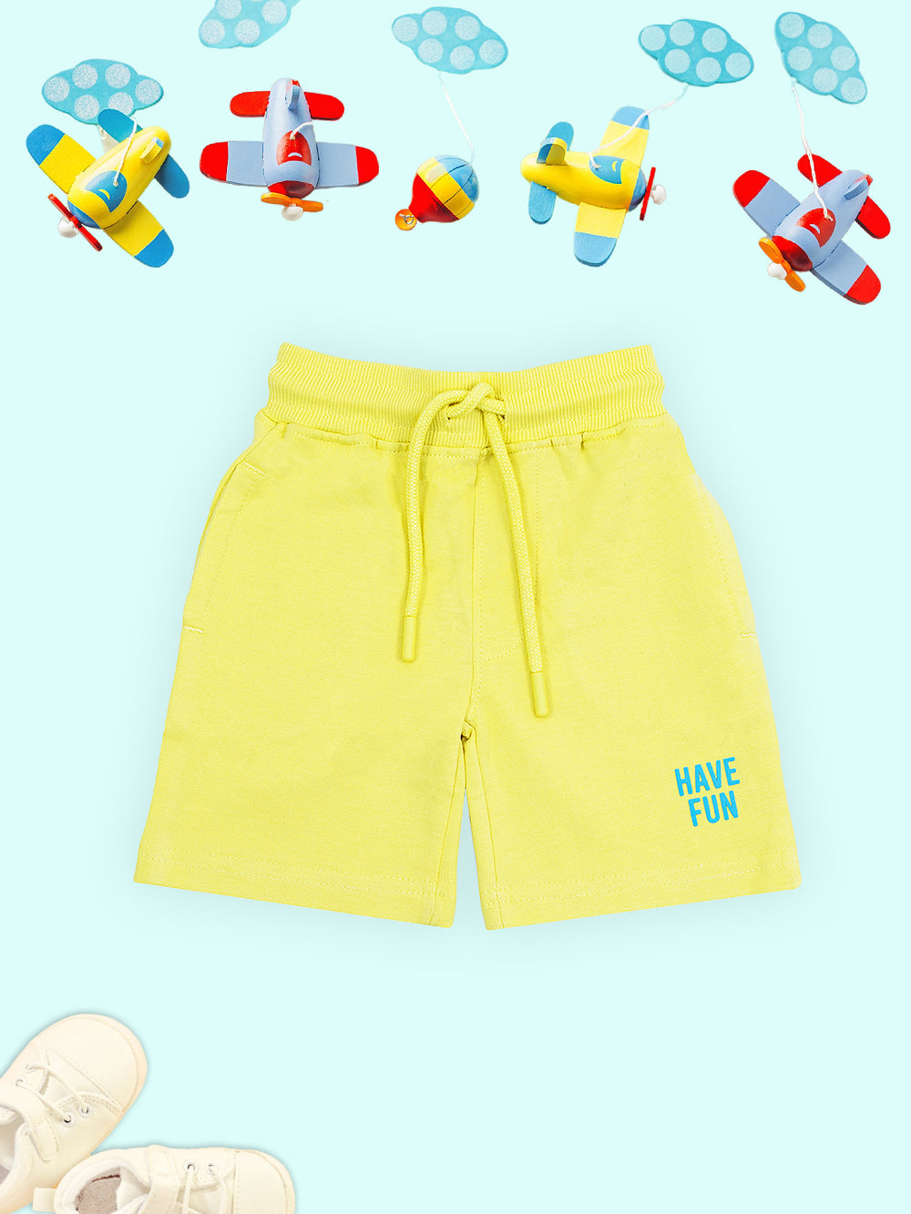 Boys Bright Yellow Knit Shorts