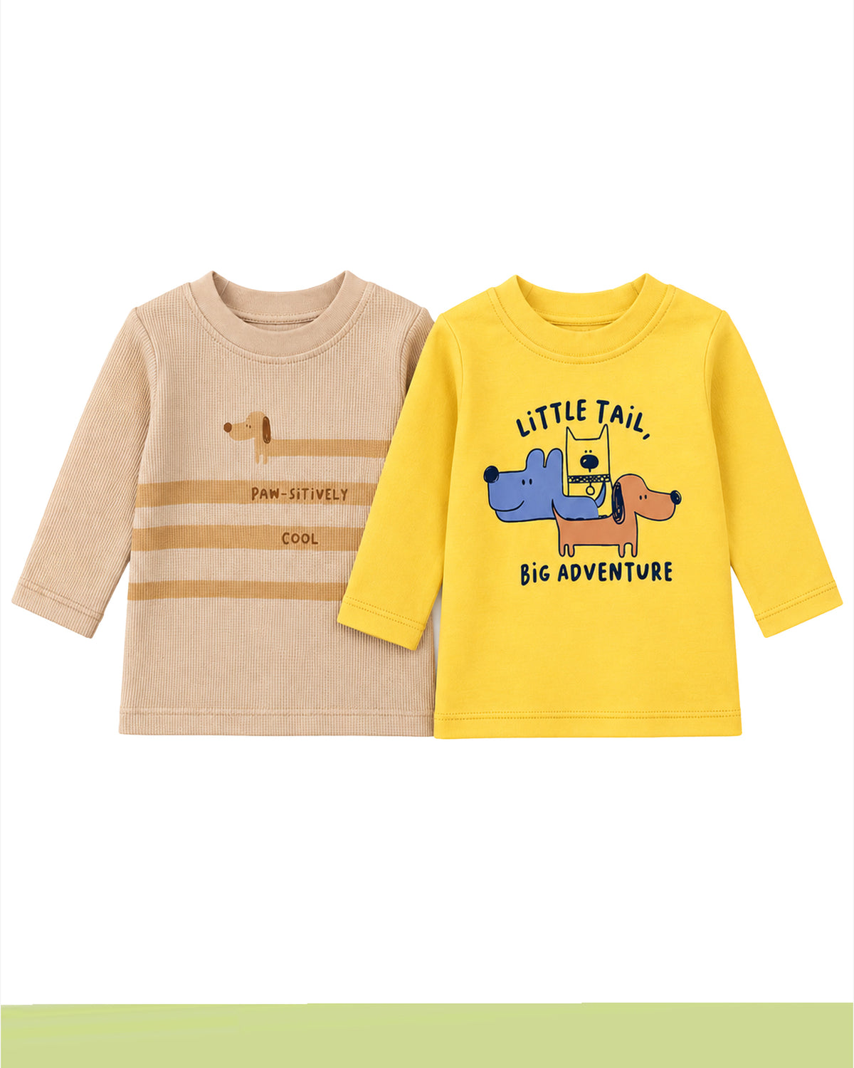 Nuberry Girls Pack of 2 Tops in Yellow & Brown | Double the Cuteness, Double the Smiles