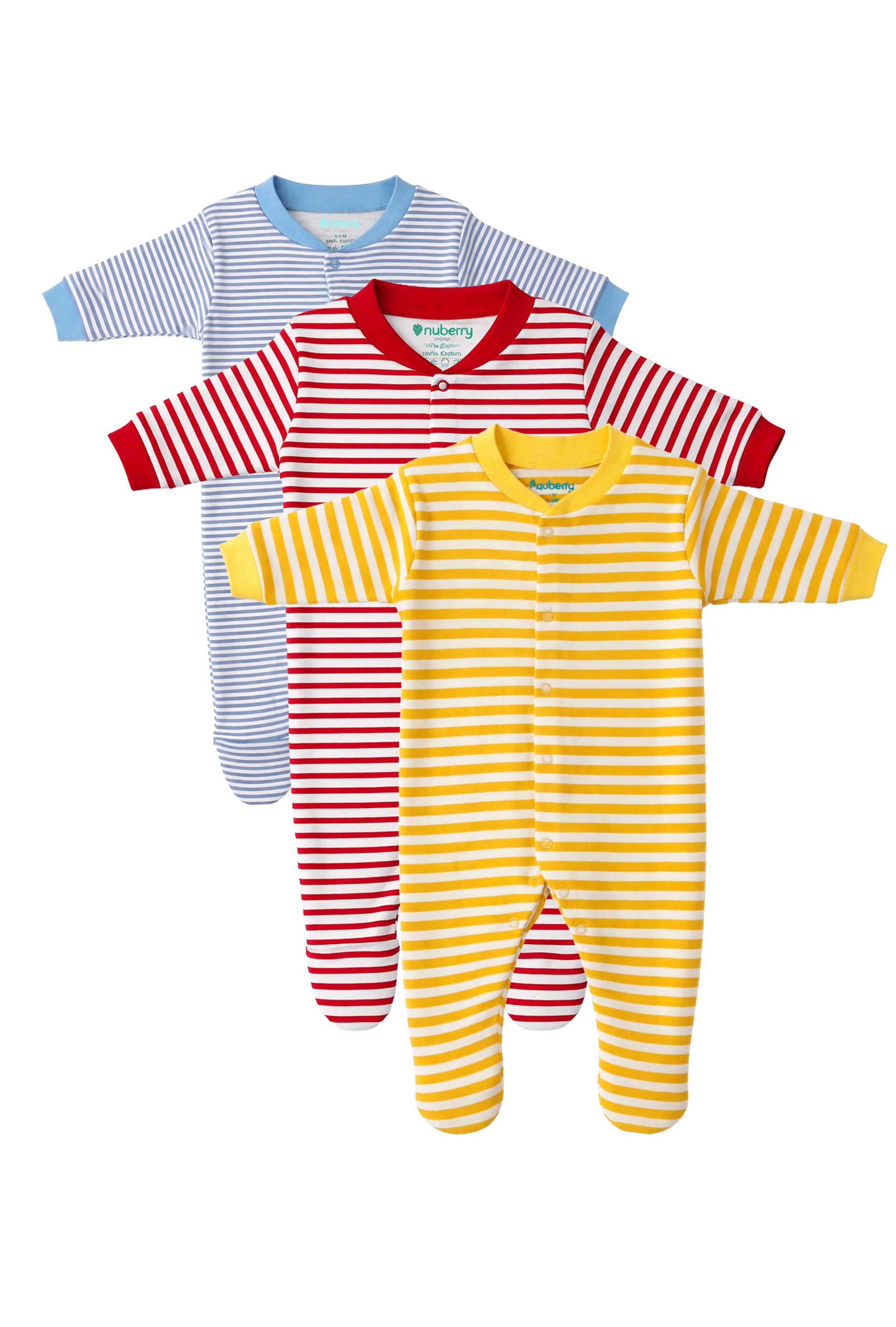 Chosen by Moms | Loved by Babies | Pure Cotton Sleep Suits (Pack of 3)