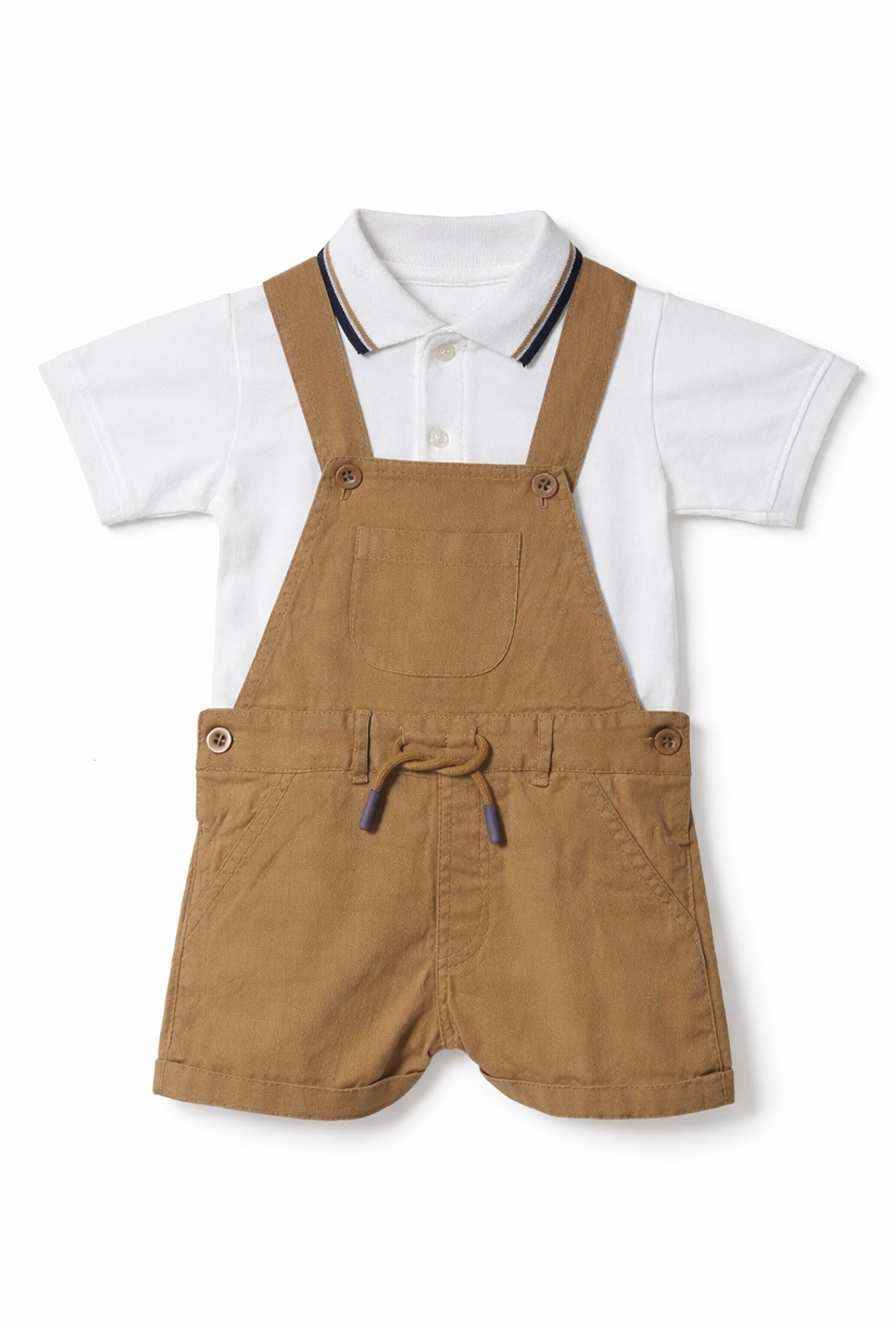 Nuberry Boys Dungaree | Soft & Breathable | Tan