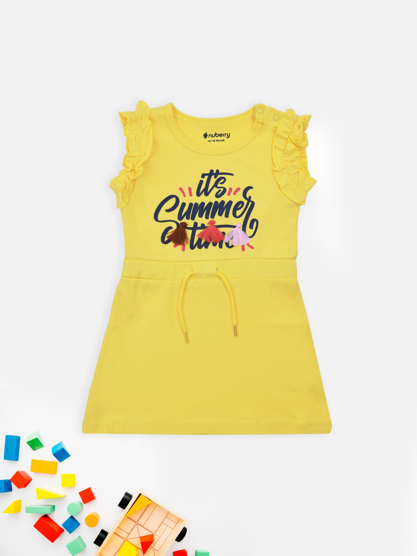 Yellow Sporty Dress with Drawstring