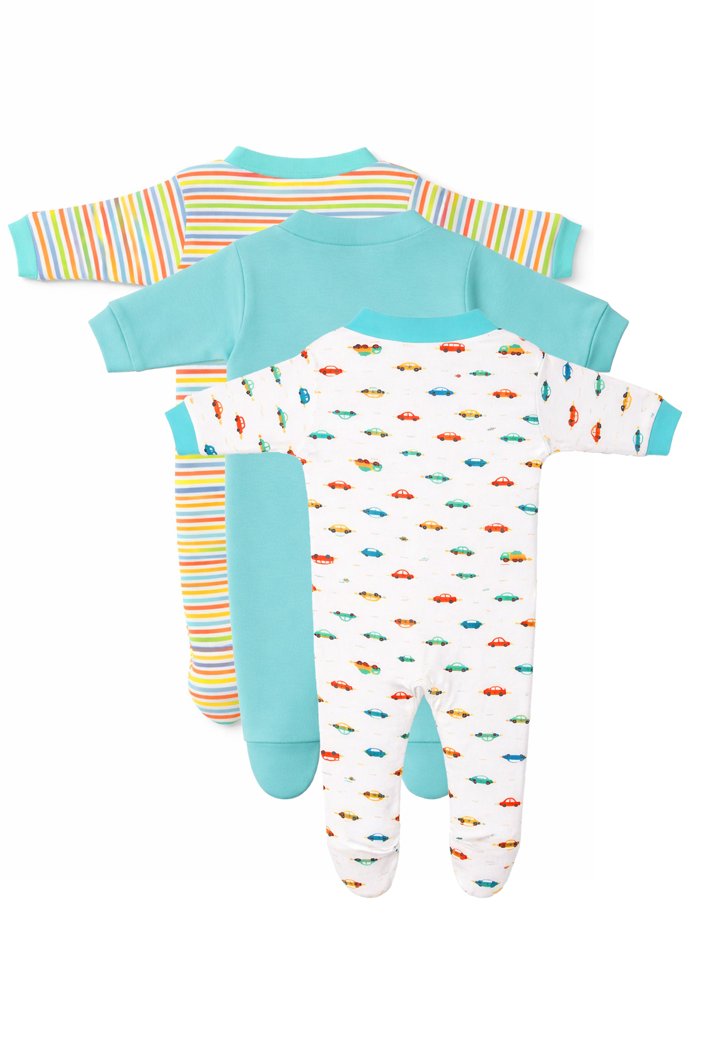 Chosen by Moms | Loved by Babies | Pure Cotton Sleep Suits (Pack of 3)