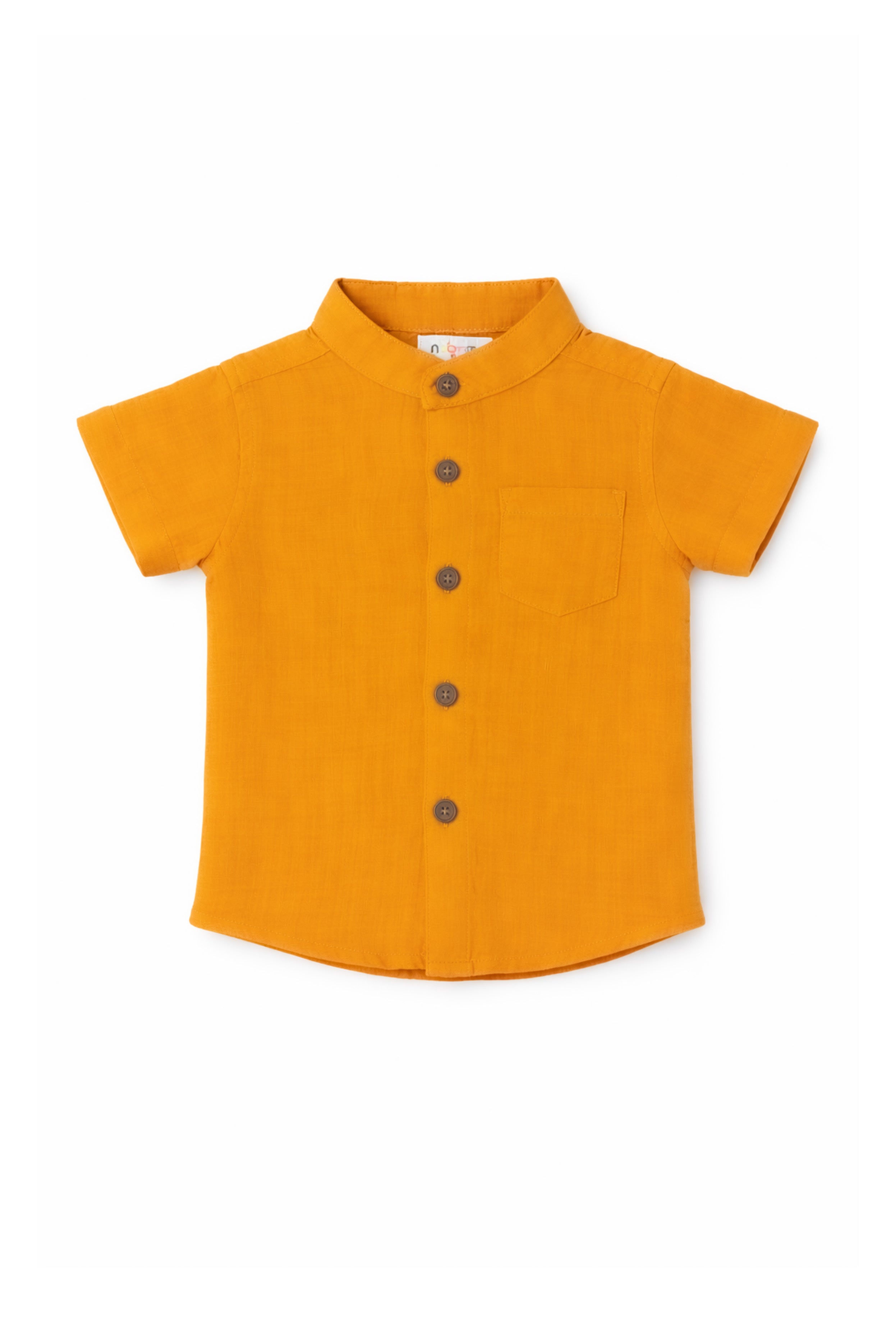 Nuberry Kids Half Sleeve Shirt | Mustard