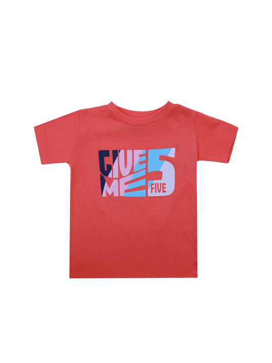 Orange Printed T-Shirt for Boys