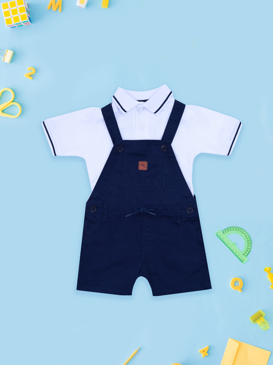 Navy Blue Dungaree Set for Boys