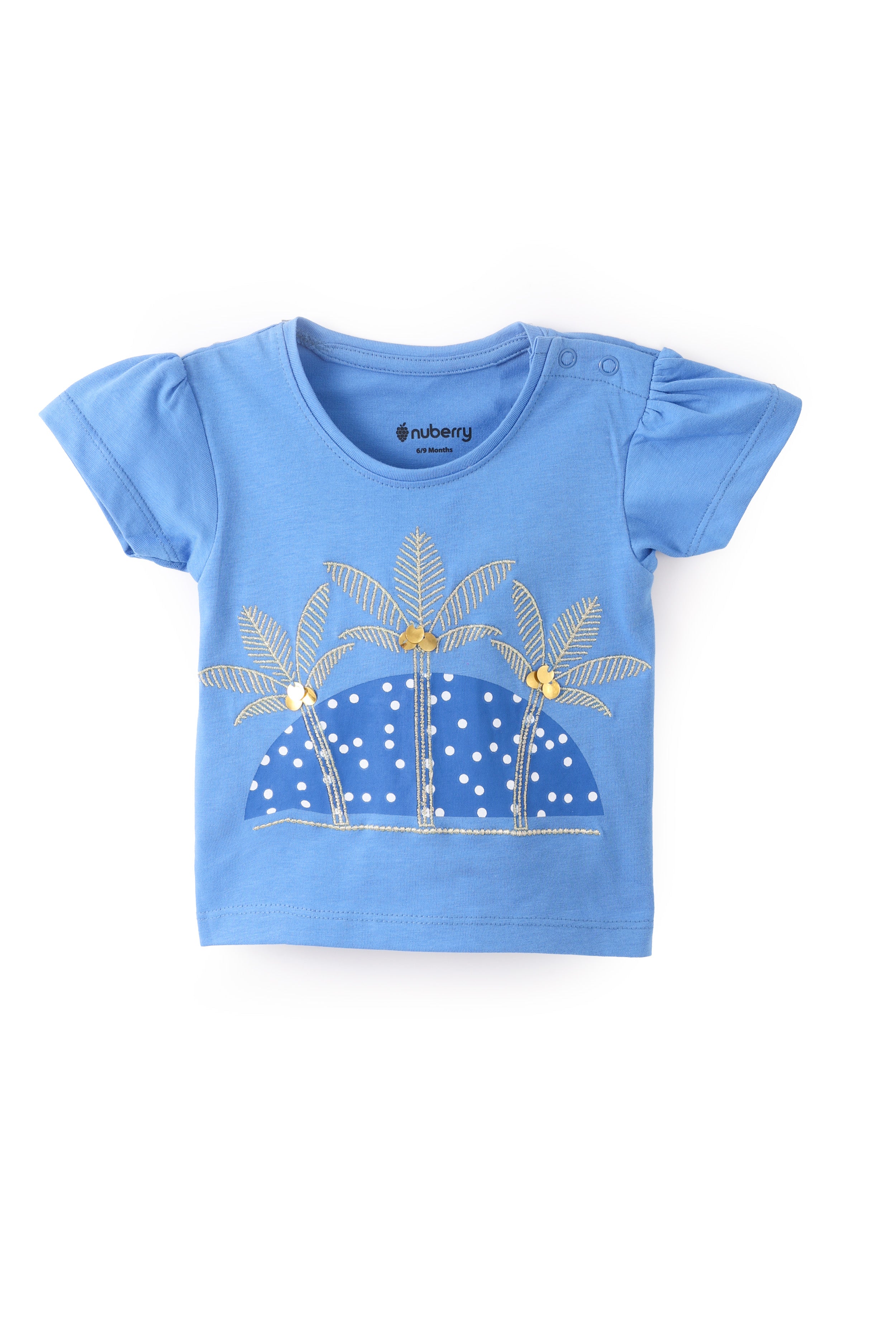 NUBERRY KIDS GIRL-T-SHIRT-CASUAL ROUND NECK HALF SLEEVE