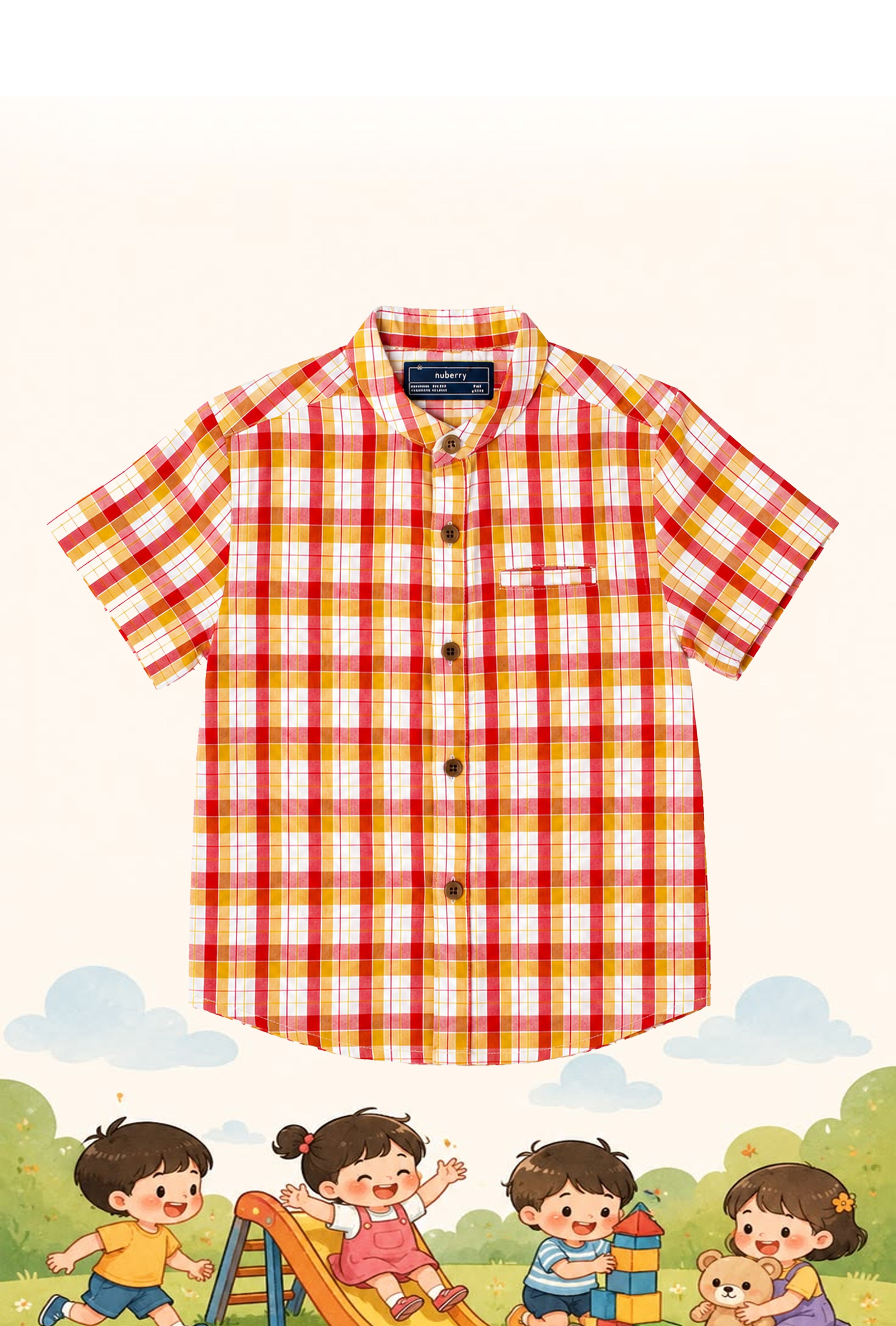 Nuberry Boys Half-Sleeve Shirt | Smart Looks, All-Day Comfort