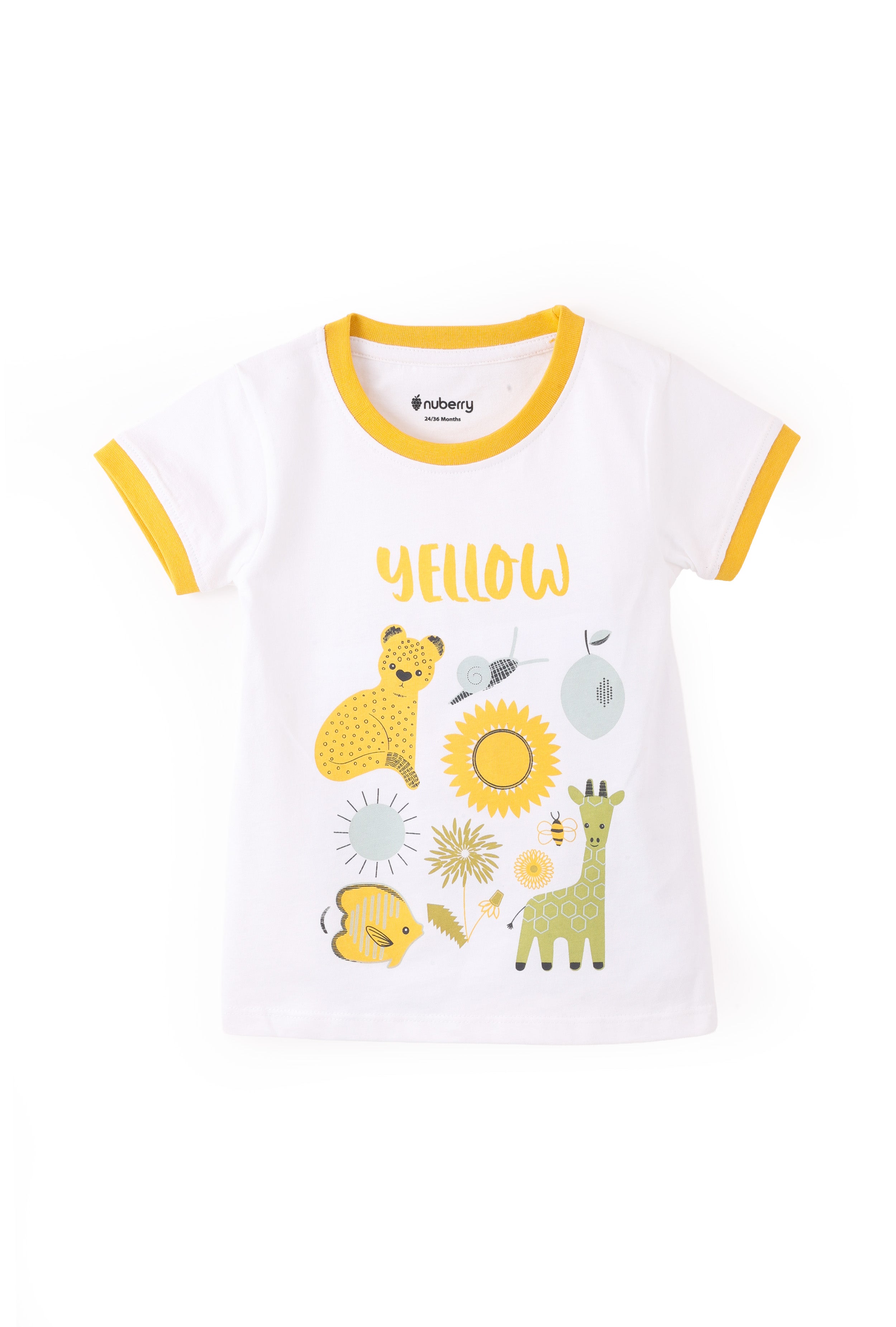 NUBERRY KIDS GIRL-T-SHIRT-CASUAL ROUND NECK HALF SLEEVE