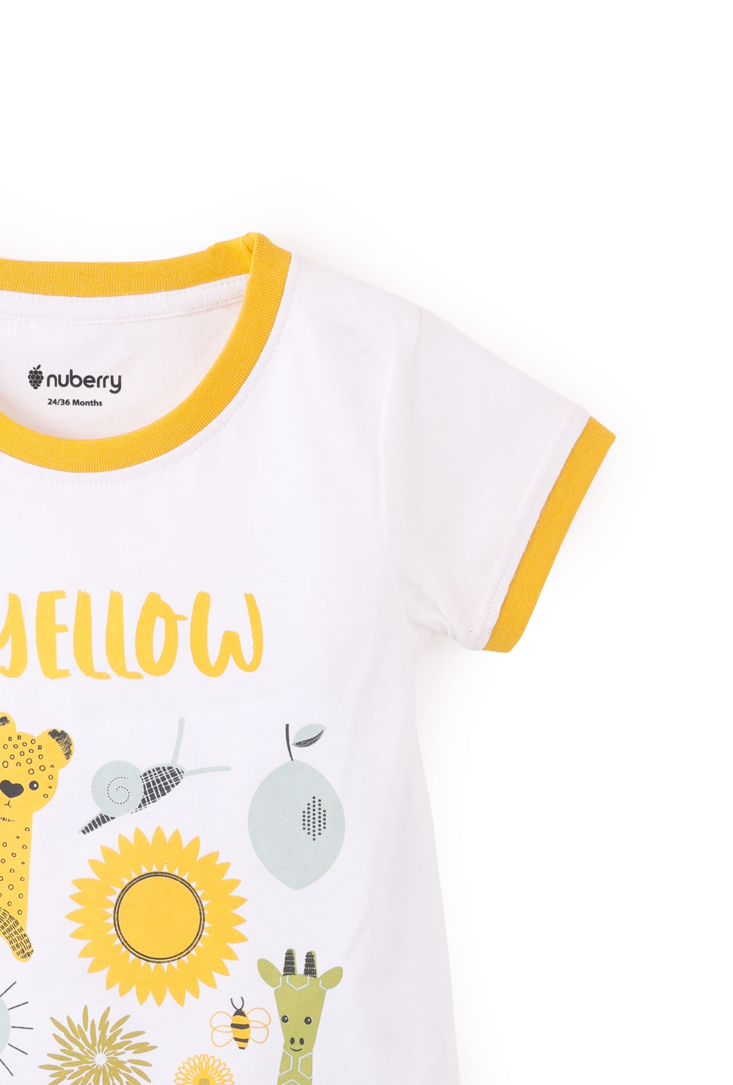 NUBERRY KIDS GIRL-T-SHIRT-CASUAL ROUND NECK HALF SLEEVE