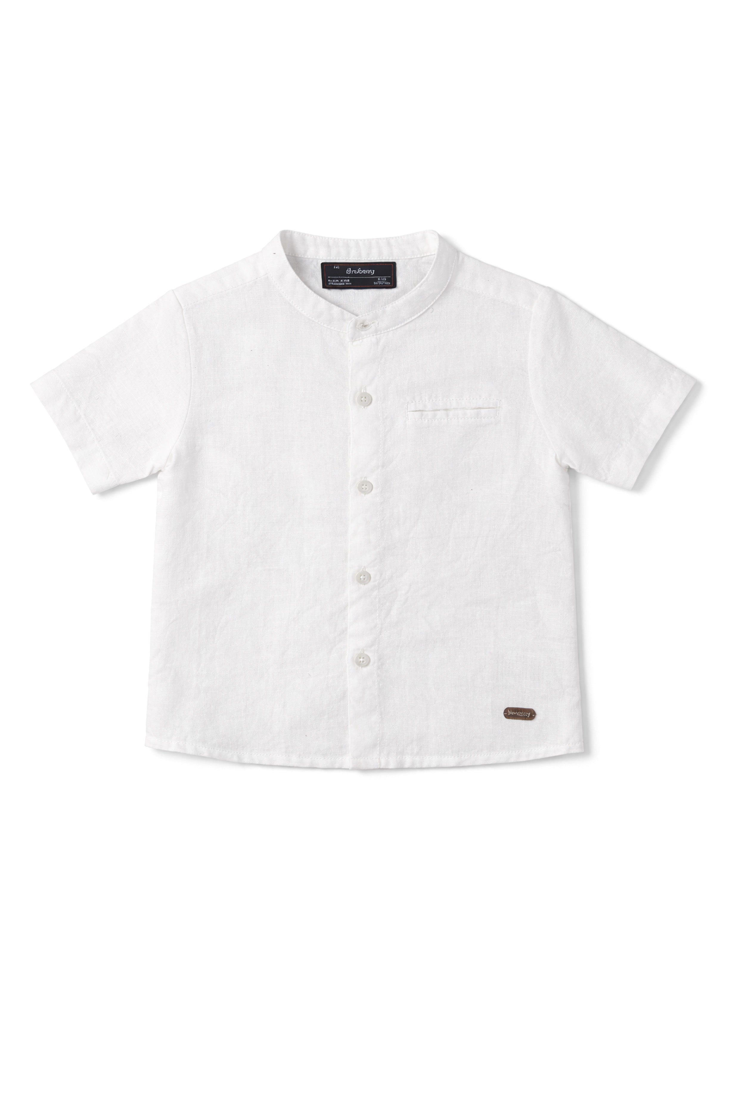 Boy Shirt & Pant Set – White & Khaki (Pure Cotton)