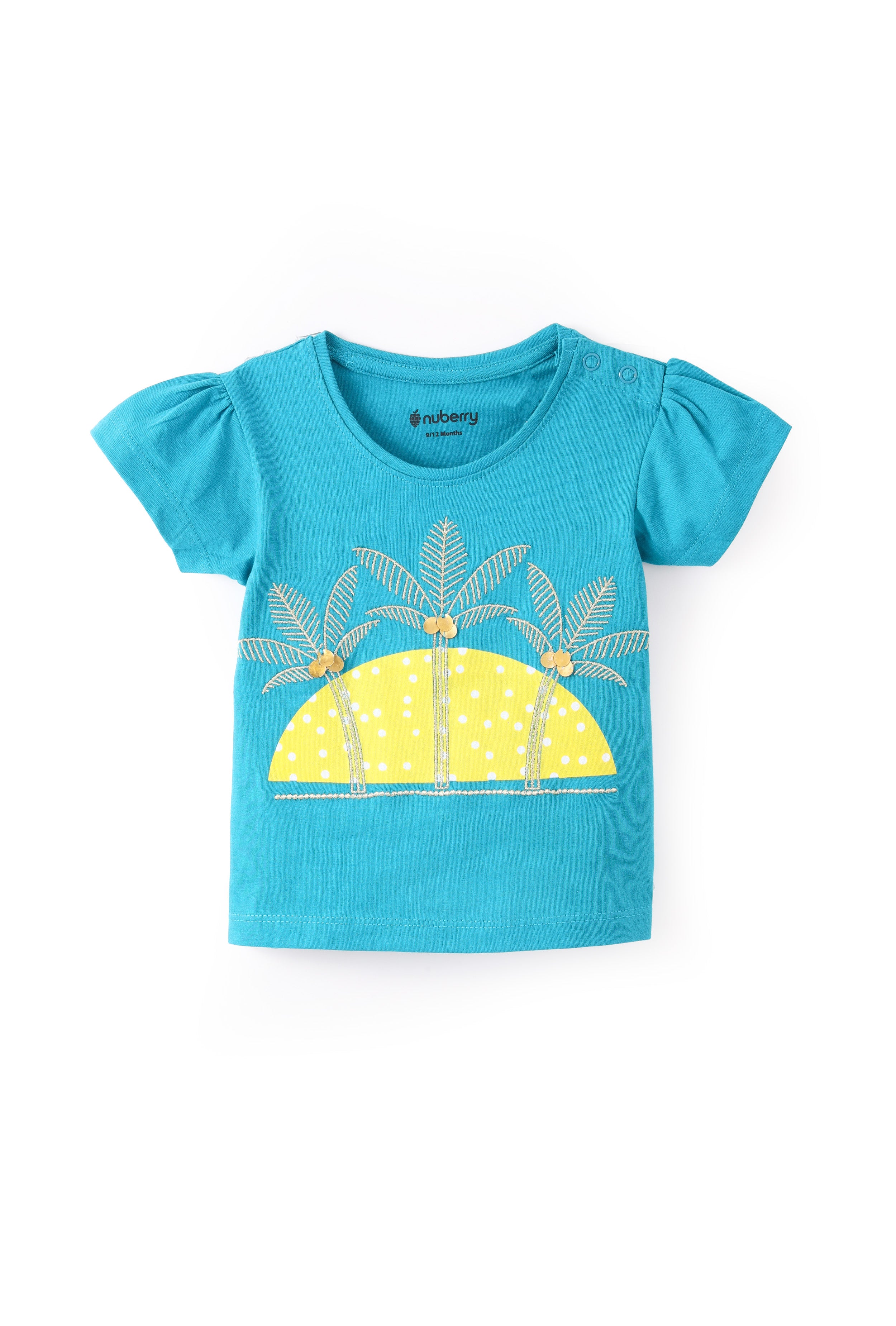 NUBERRY KIDS GIRL-T-SHIRT-CASUAL ROUND NECK HALF SLEEVE