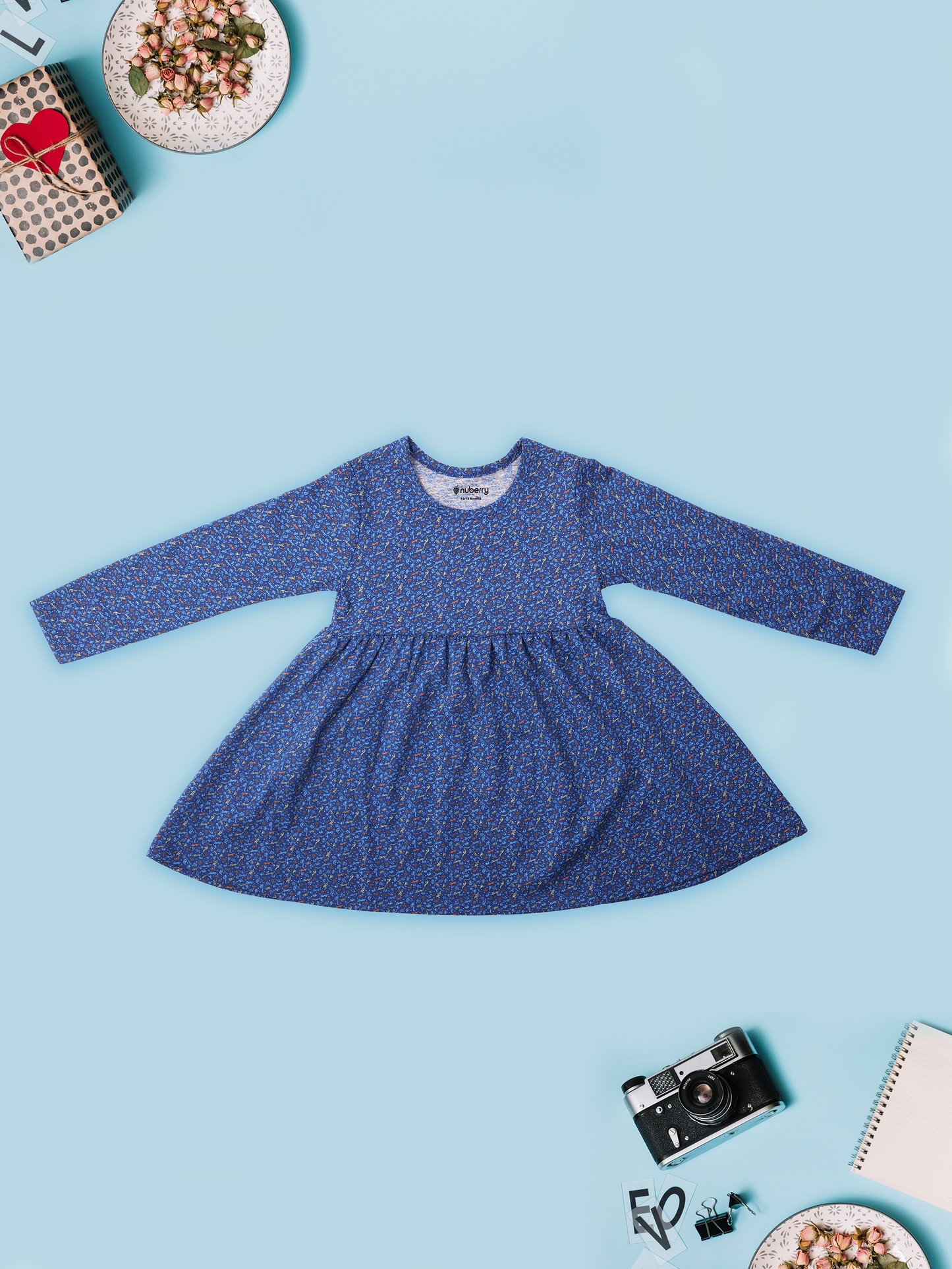 Blue Full Sleeve Dress for Girls