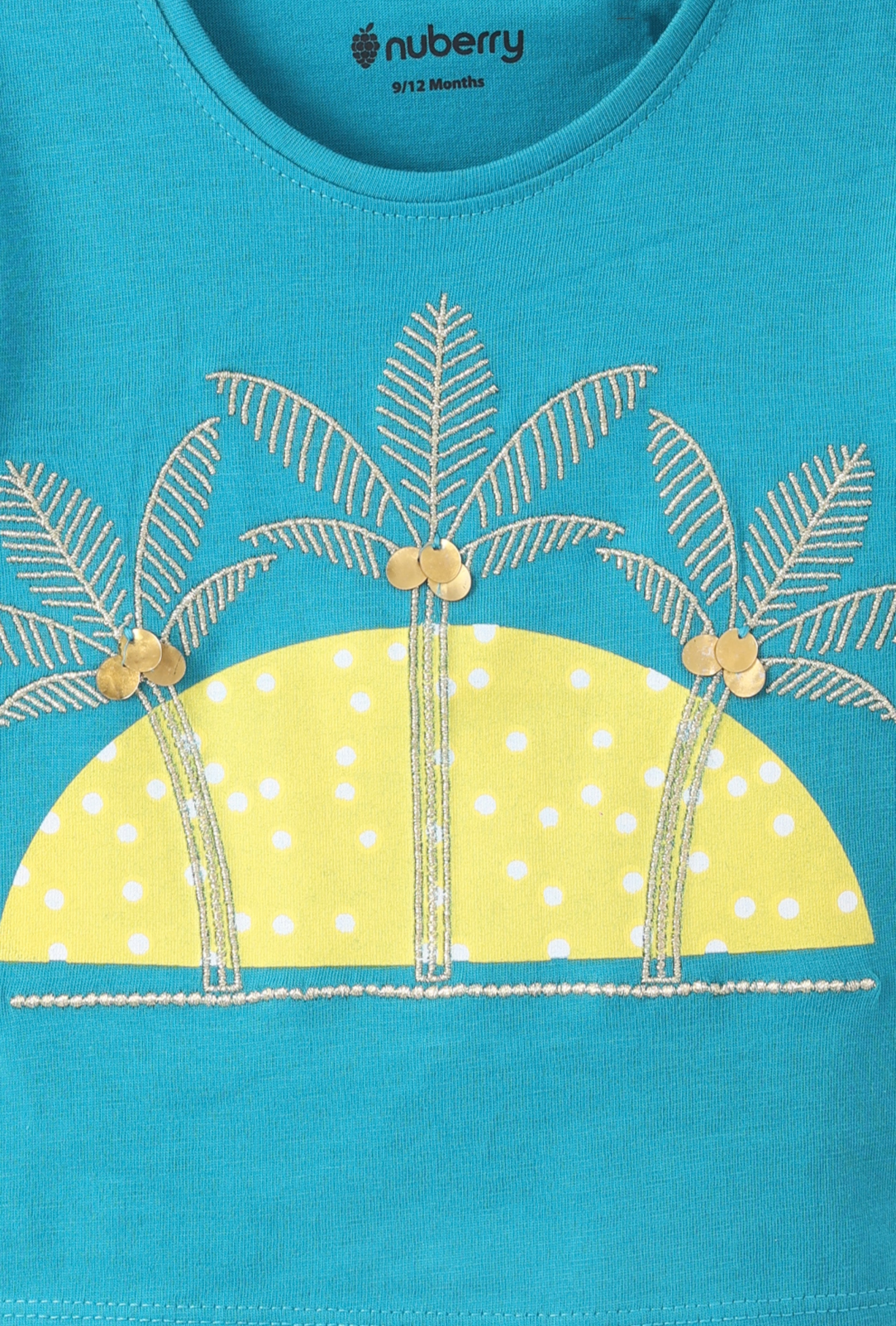 NUBERRY KIDS GIRL-T-SHIRT-CASUAL ROUND NECK HALF SLEEVE